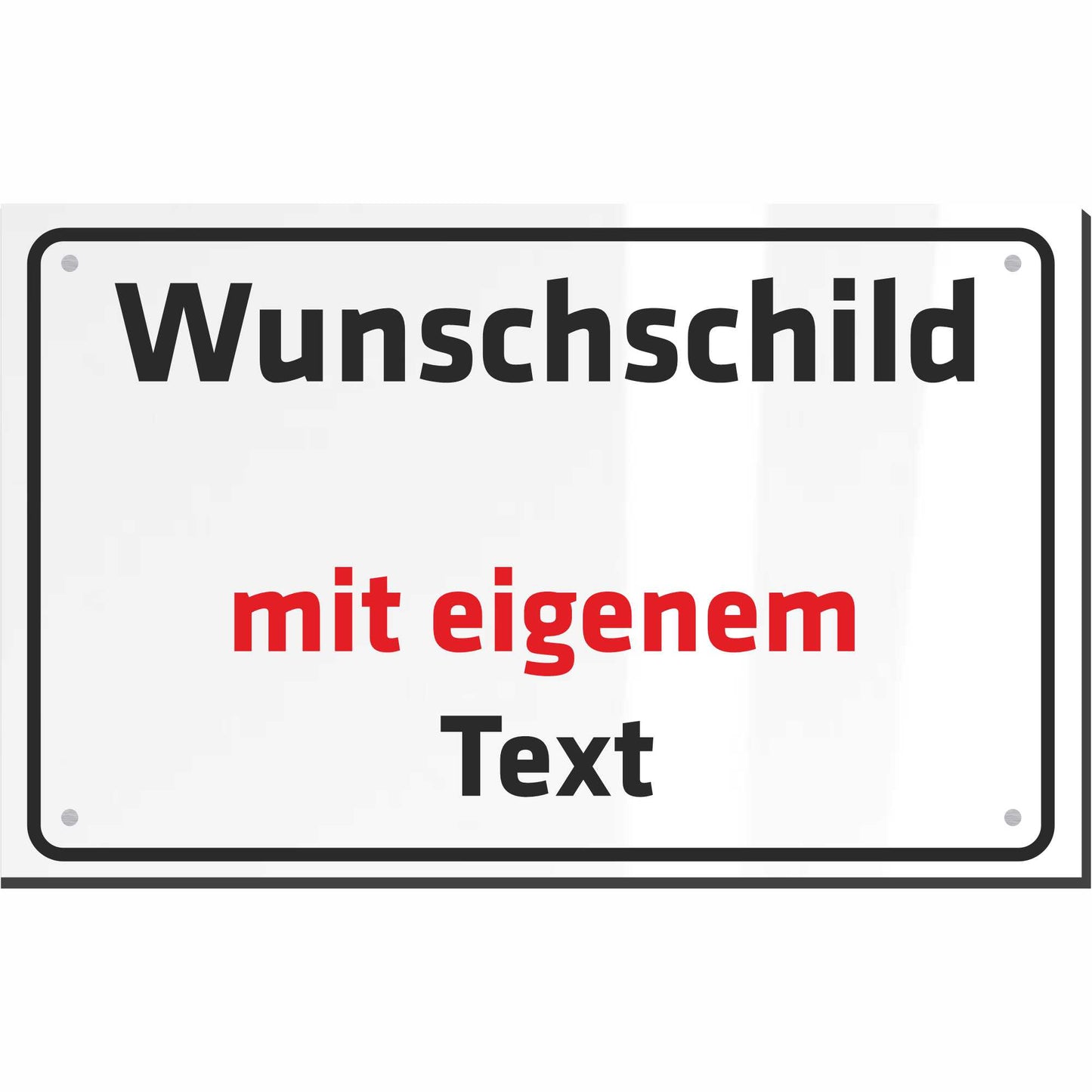 Schild WUNSCHTEXT Aluverbundplatte personalisiert Text & Schrift