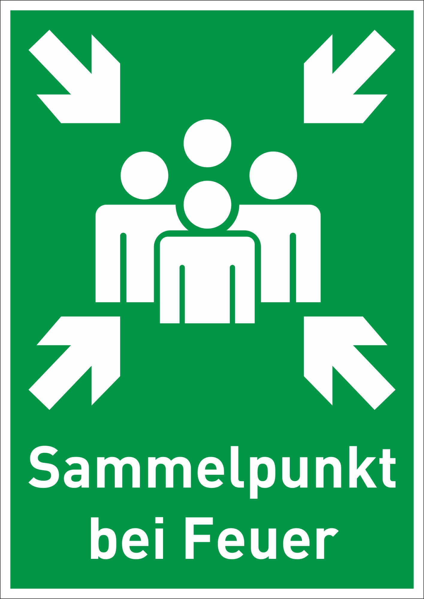 INDIGOS UG - Aufkleber - Sicherheit - Warnung - Sammelstelle bei Feuer - 210 mm x 297 mm