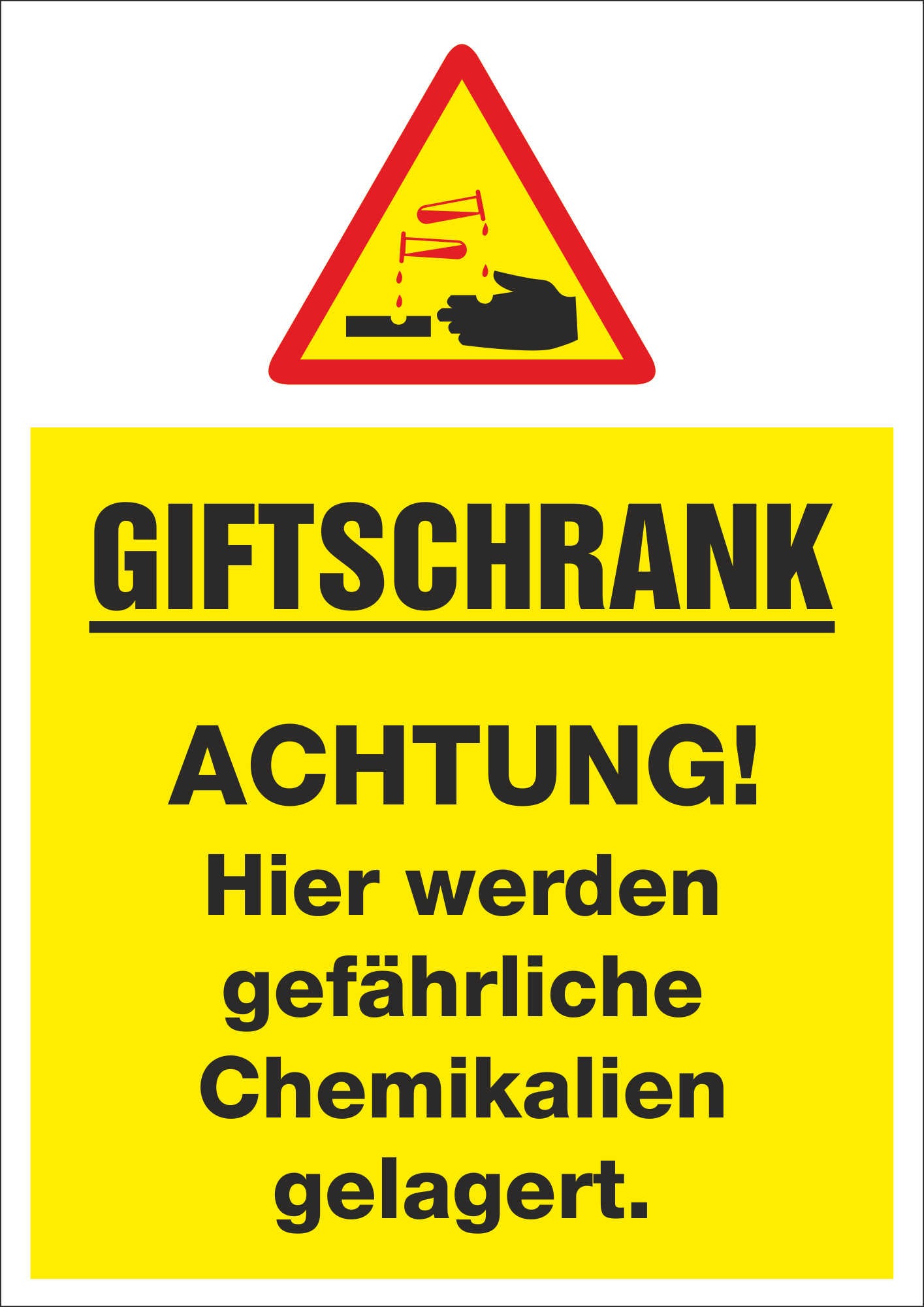 INDIGOS UG - Aufkleber - Sicherheit - Warnung - Giftschrank - 148 mm x 210 mm
