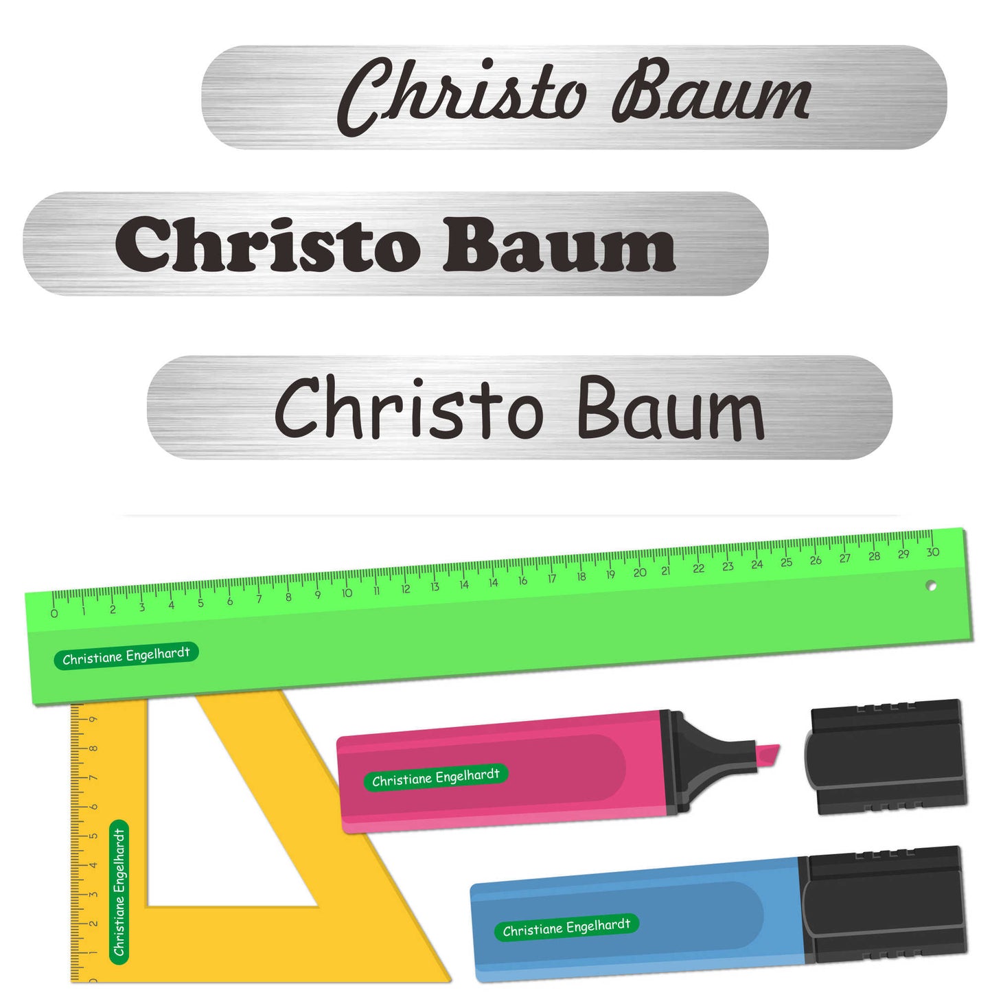 Namensaufkleber Kinder - 51x7 mm - 140 Stück - Schule KITA 0014