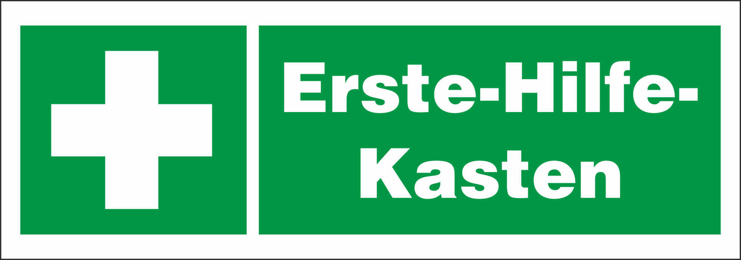 Aufkleber - Schild - Warnung - Erste Hilfe Kasten - 148 mm x 52 mm