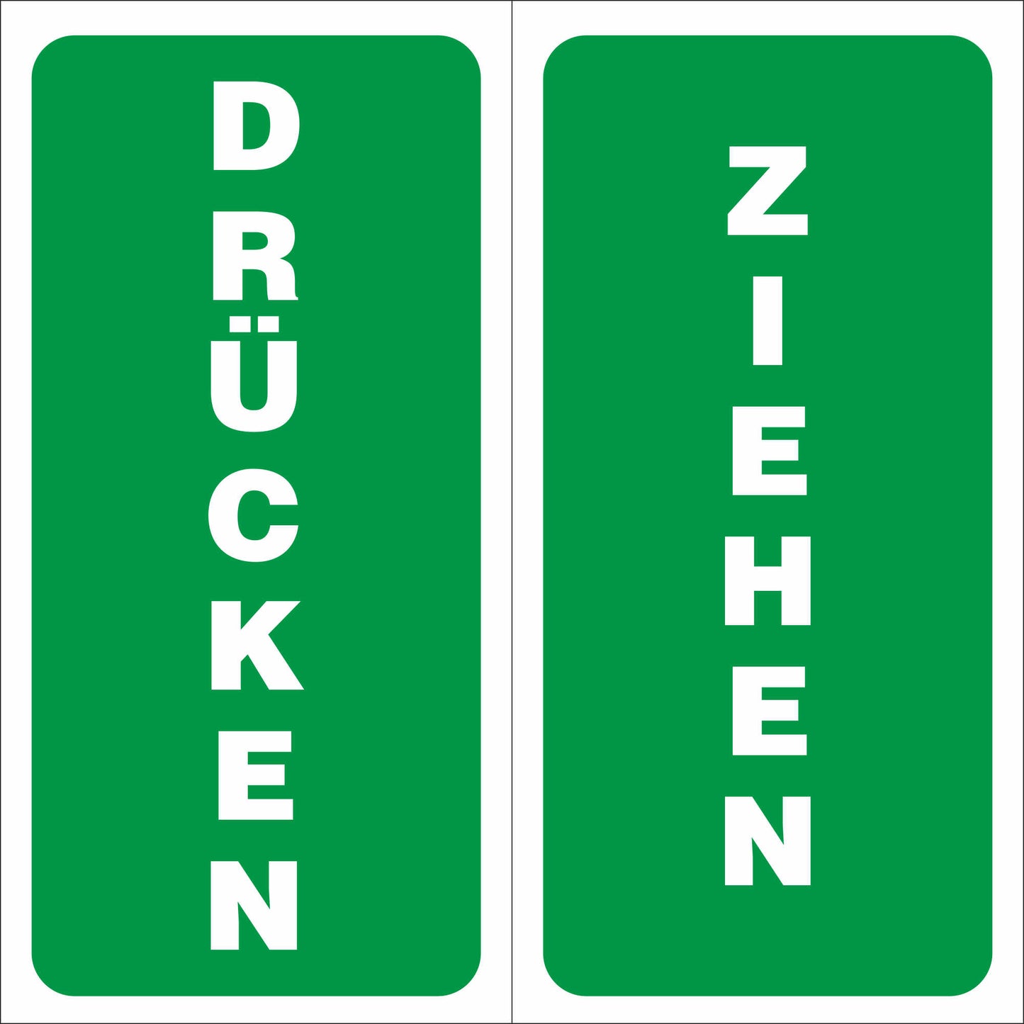 Aufkleber - Schild - Warnung - Drücken - Ziehen - je 105 mm x 210 mm