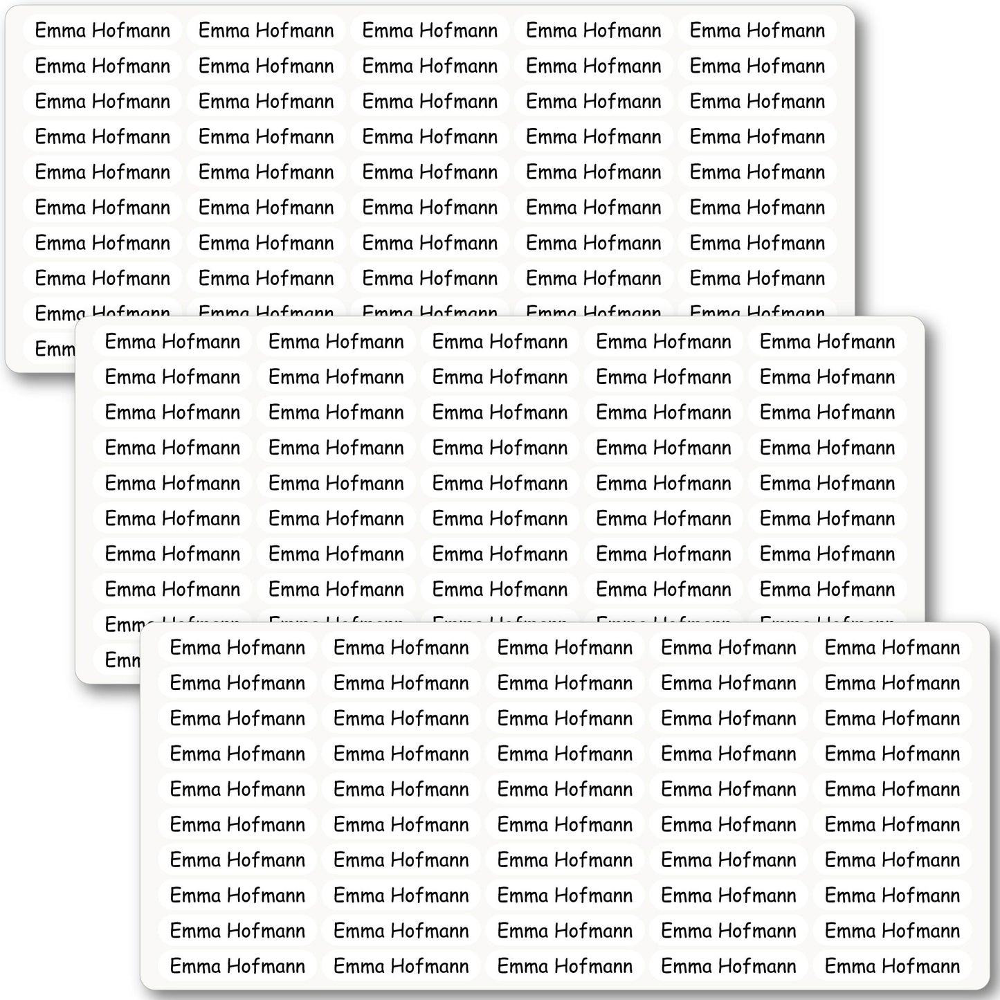 Namensaufkleber für Schule & Kindergarten - 36 x 7 mm - 150 Stück