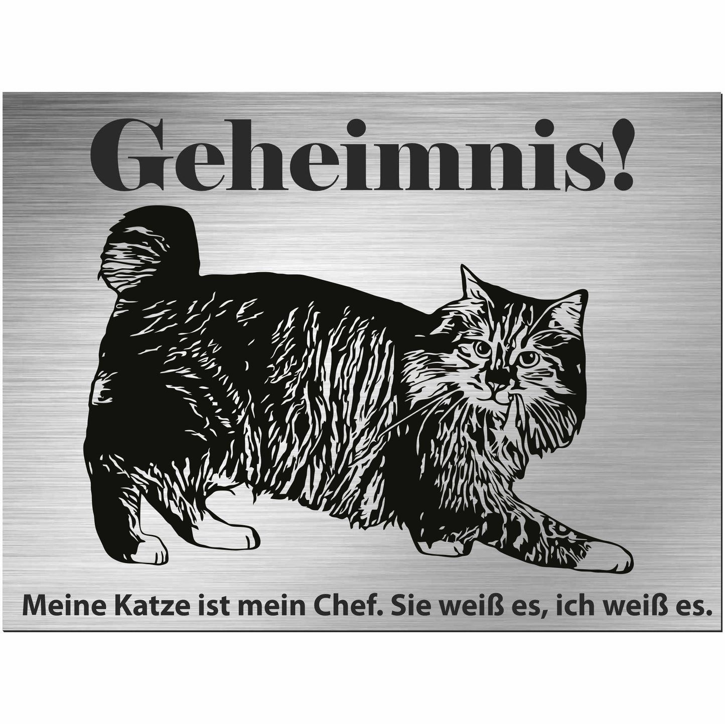 Cymische Katze - Cymric - Schild bedruckt - Spruch - Deko Geschenkidee