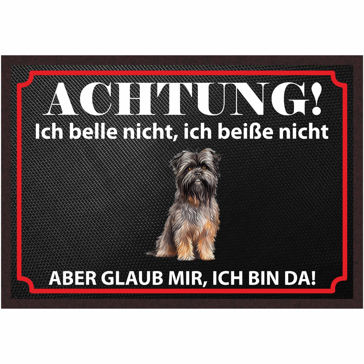 Fussmatte Hund - Affenpinscher - 50x35 cm mit lustigem Spruch