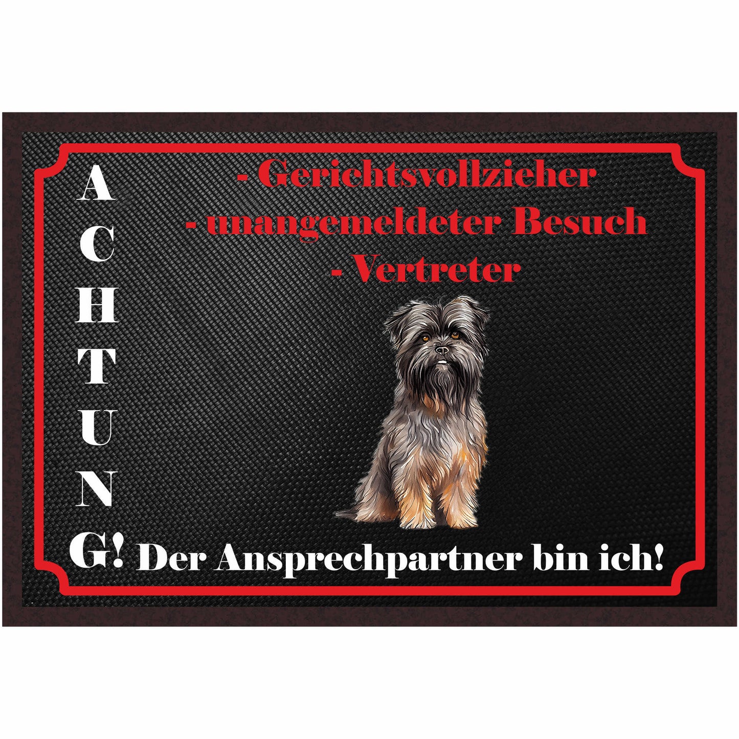 Fussmatte Hund - Affenpinscher - 50x35 cm mit lustigem Spruch
