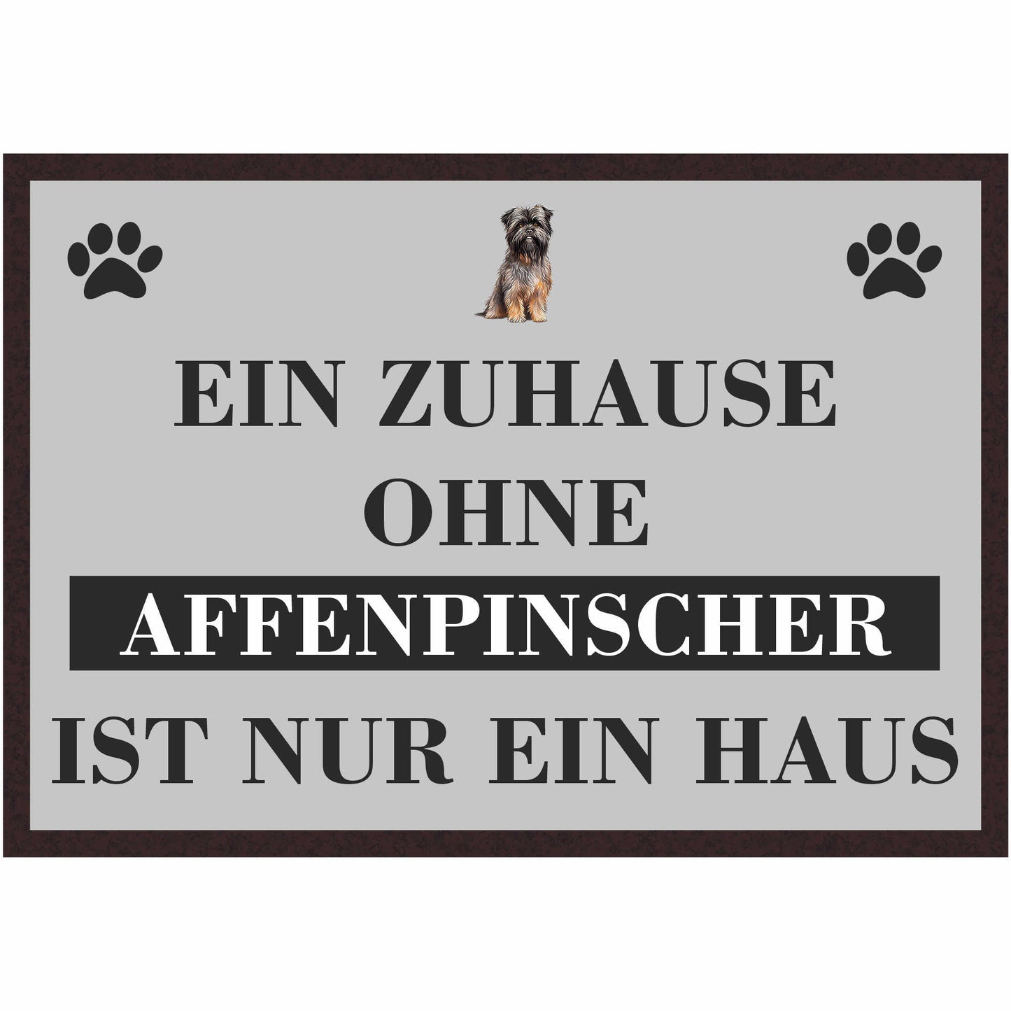 Fussmatte Hund - Affenpinscher - 50x35 cm mit lustigem Spruch