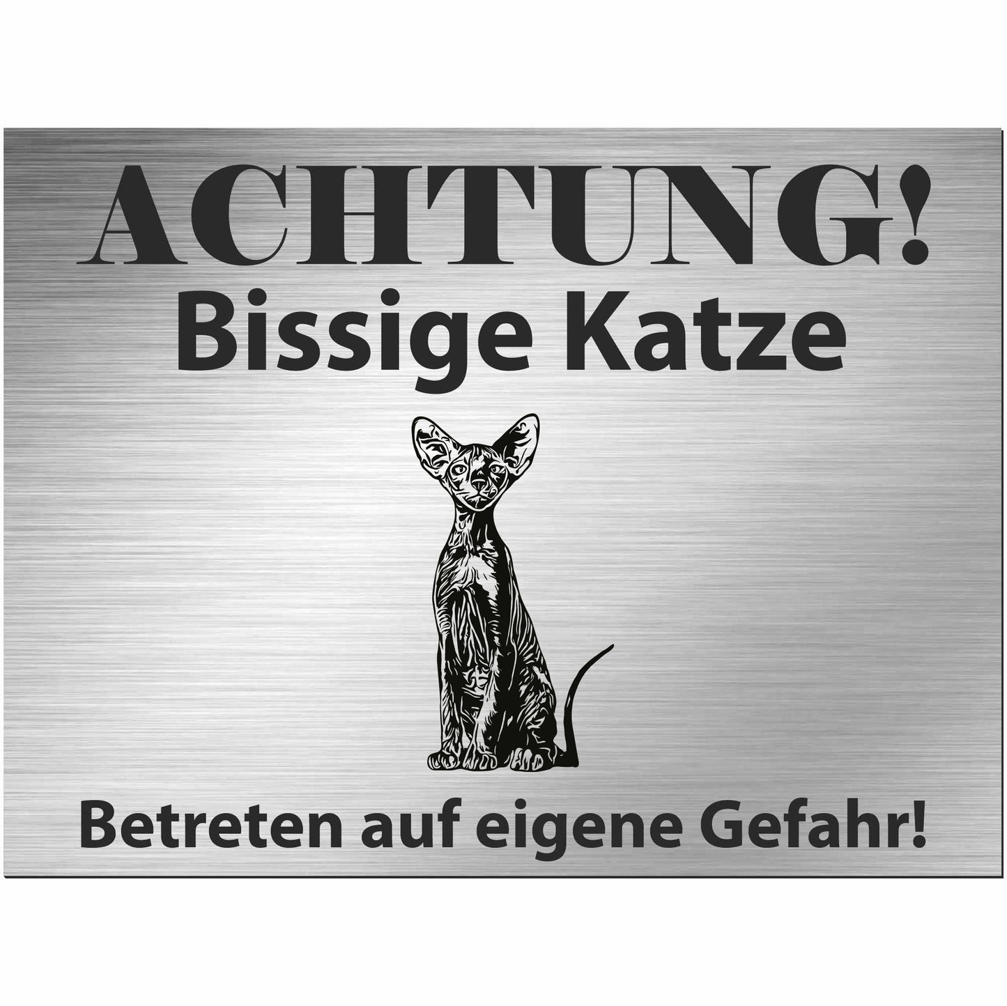 Peterbald Katze - Schild bedruckt - Spruch - Deko Geschenkidee