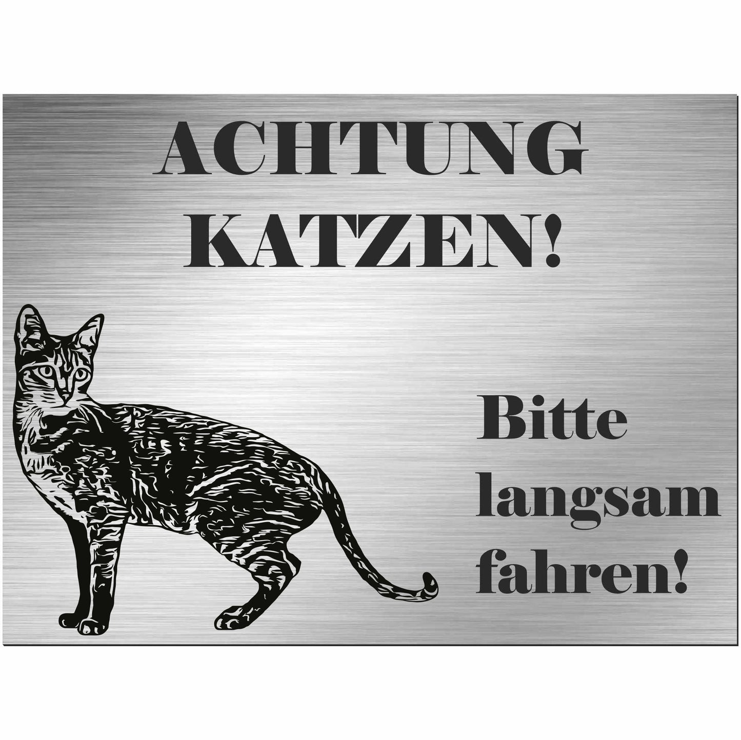 Savannenkatze - Schild bedruckt - Spruch - Deko Geschenkidee