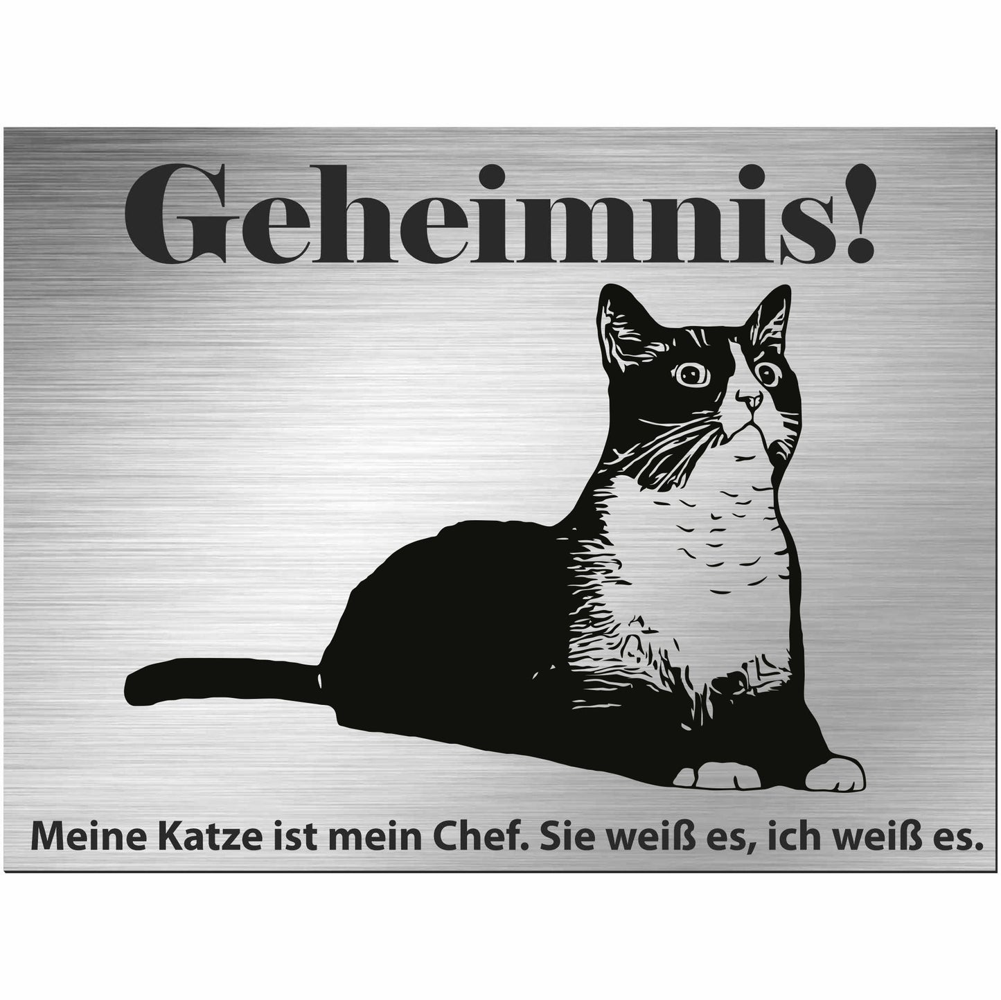 Schneeschuhkatze - Schild bedruckt - Spruch - Deko Geschenkidee