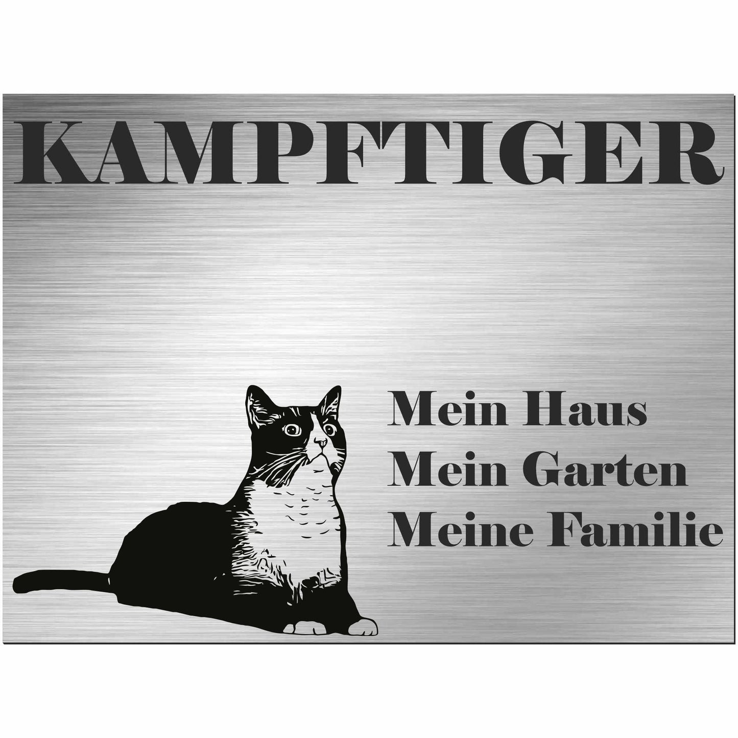 Schneeschuhkatze - Schild bedruckt - Spruch - Deko Geschenkidee