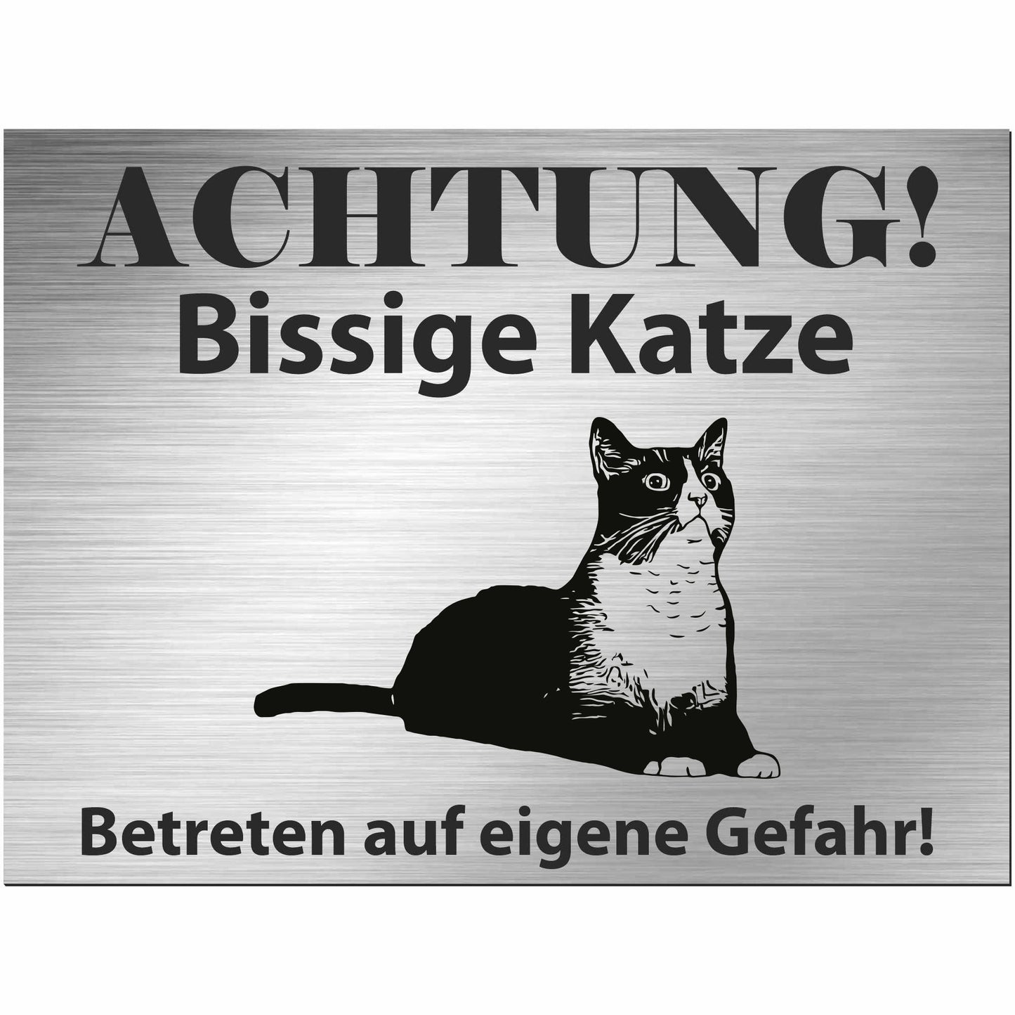 Schneeschuhkatze - Schild bedruckt - Spruch - Deko Geschenkidee