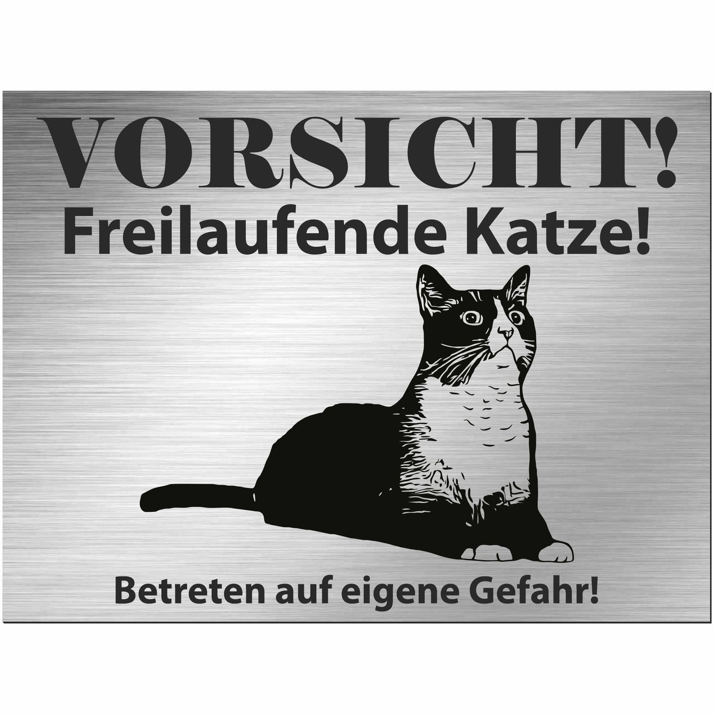 Schneeschuhkatze - Schild bedruckt - Spruch - Deko Geschenkidee