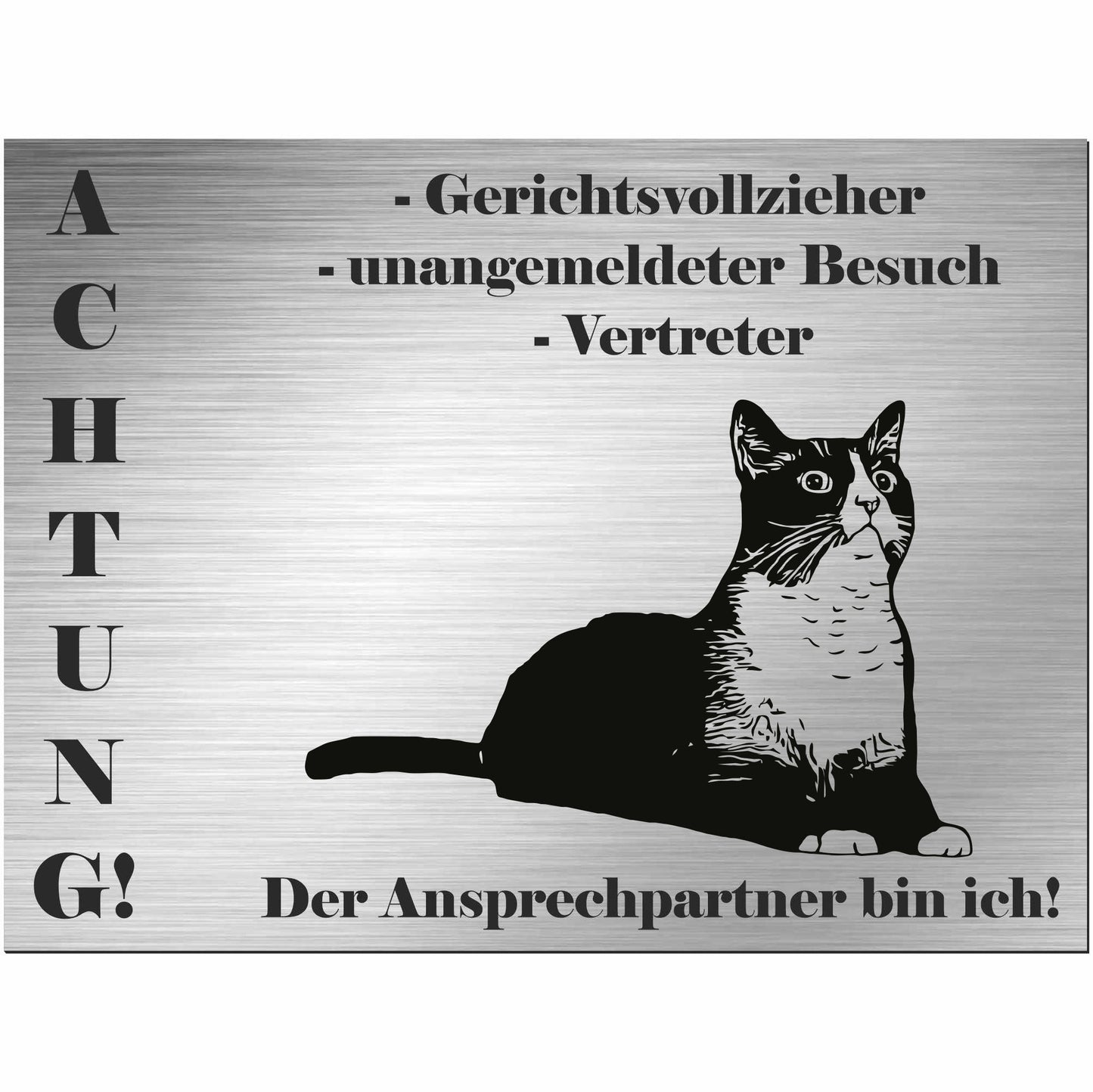 Schneeschuhkatze - Schild bedruckt - Spruch - Deko Geschenkidee