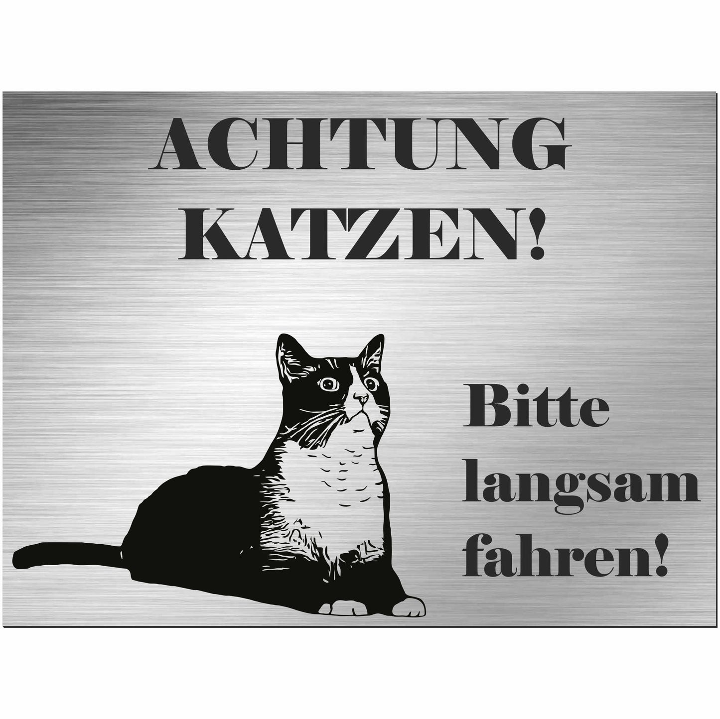 Schneeschuhkatze - Schild bedruckt - Spruch - Deko Geschenkidee