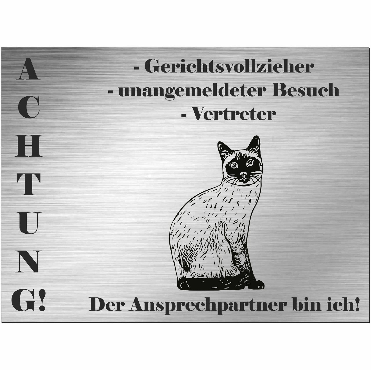 Thailändische Katze - Schild bedruckt - Spruch - Deko Geschenkidee