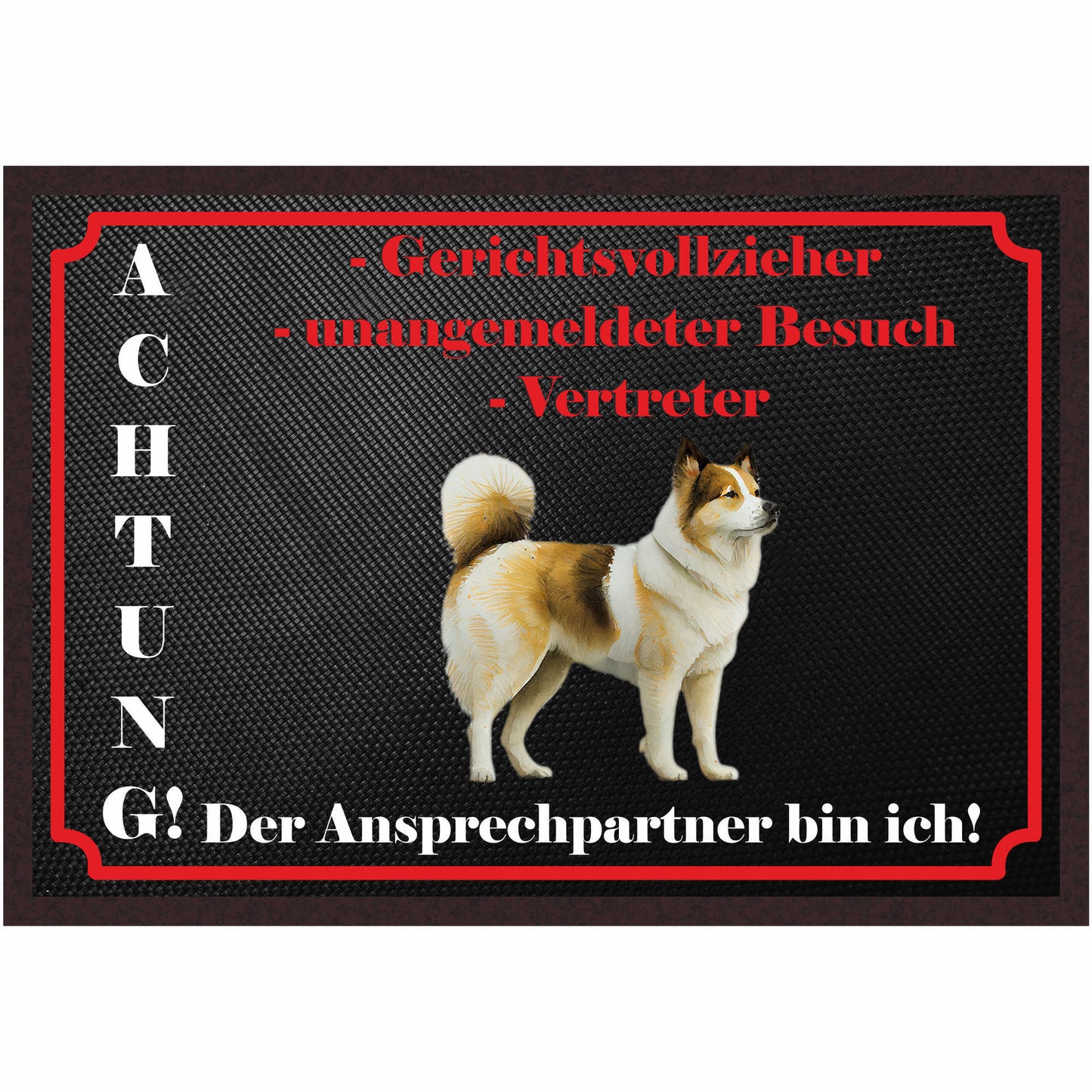 Fussmatte Hund - Akita Inu - 50x35 cm mit lustigem Spruch