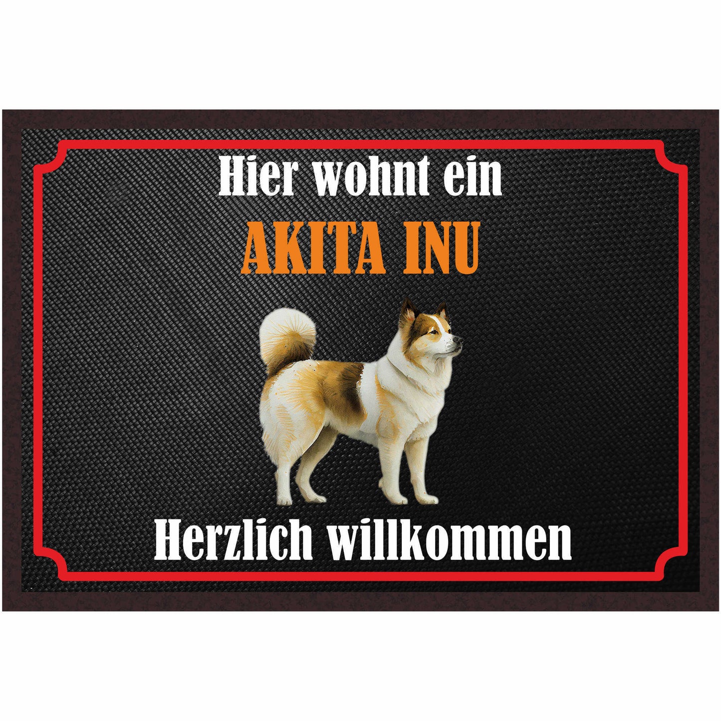 Fussmatte Hund - Akita Inu - 50x35 cm mit lustigem Spruch