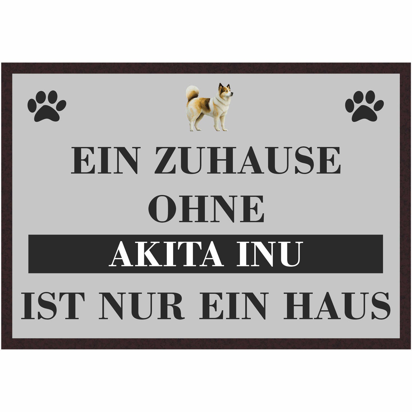 Fussmatte Hund - Akita Inu - 50x35 cm mit lustigem Spruch