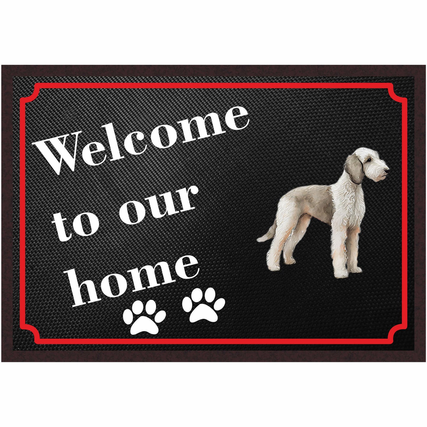 Fussmatte Hund - Bedlington Terrier - 50x35 cm mit lustigem Spruch