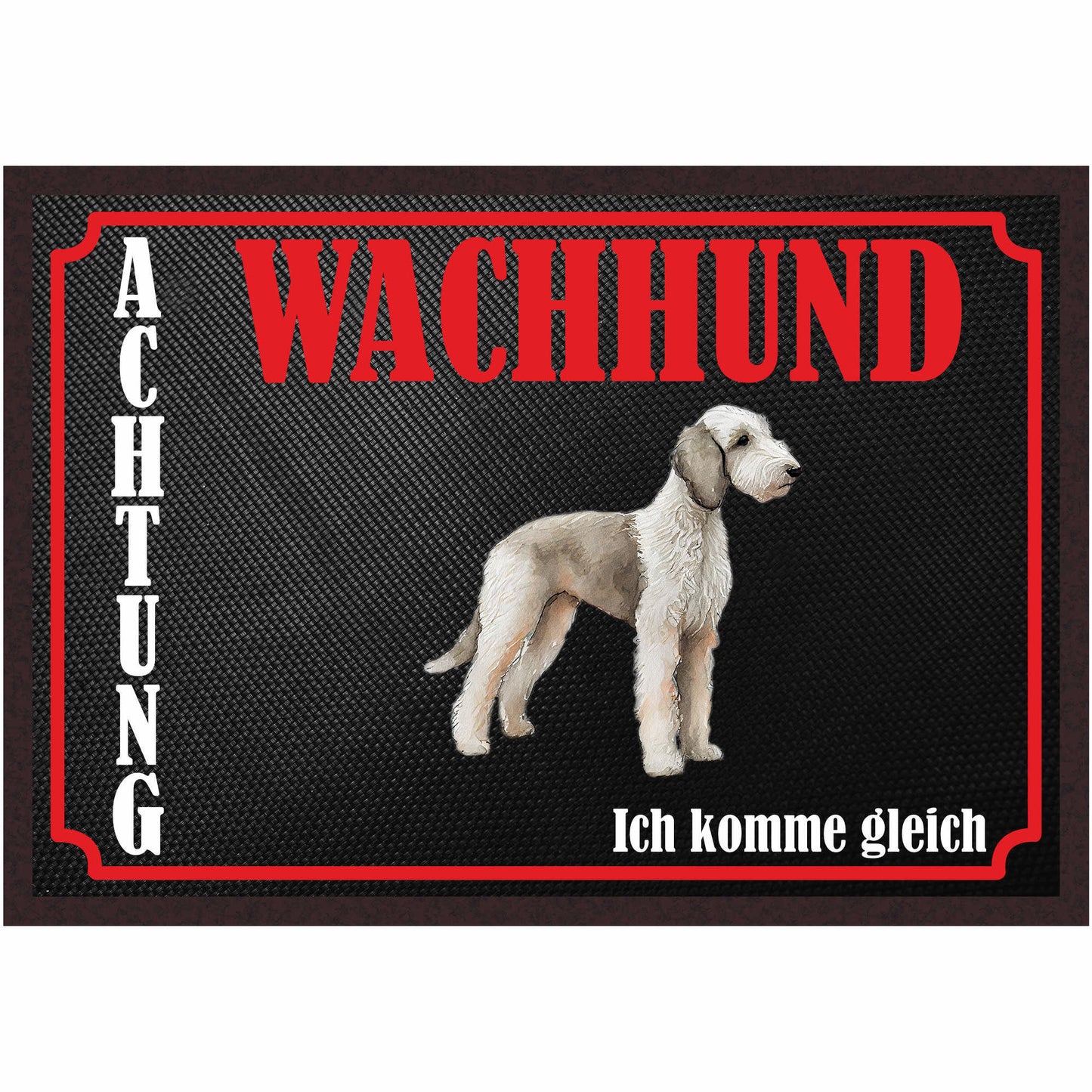 Fussmatte Hund - Bedlington Terrier - 50x35 cm mit lustigem Spruch
