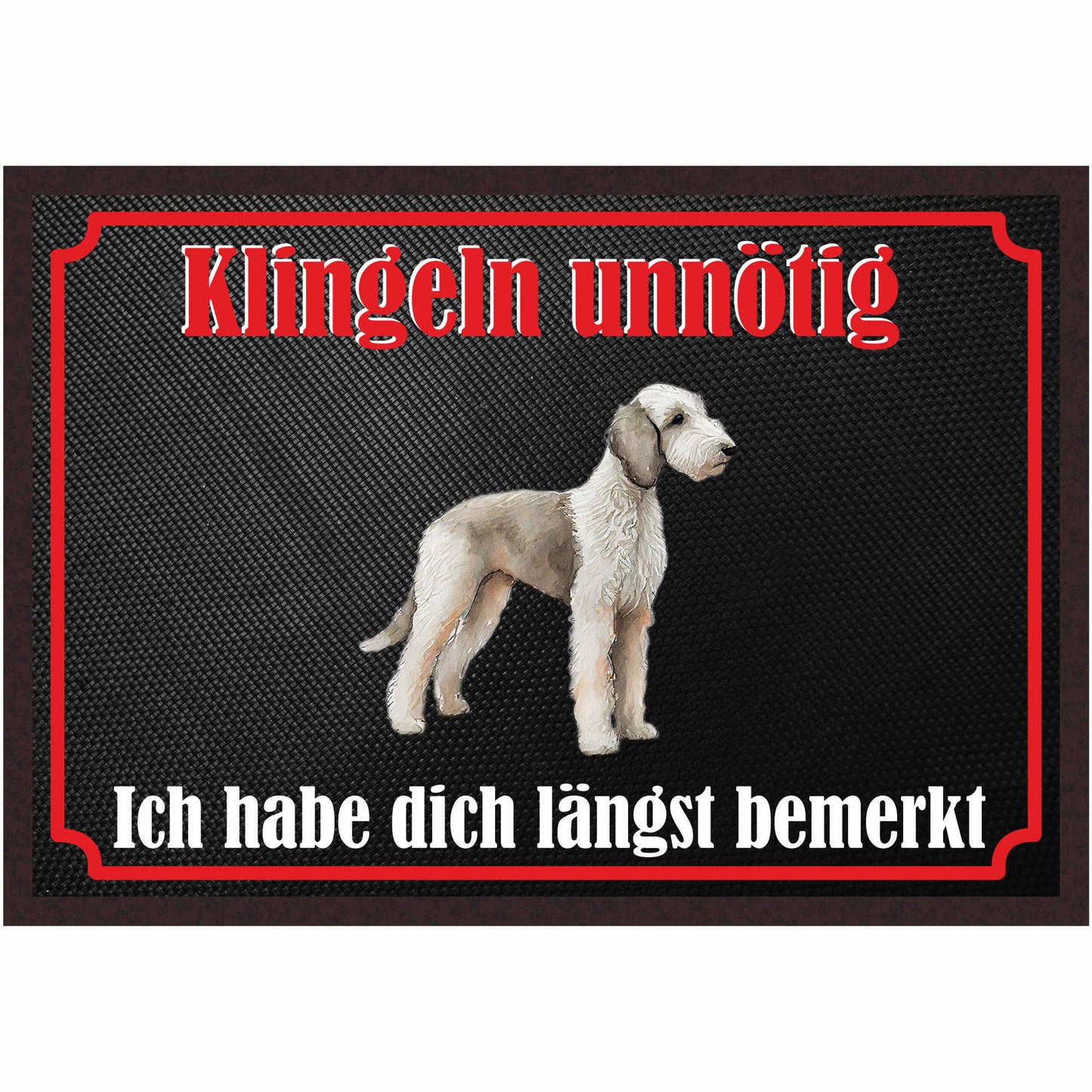 Fussmatte Hund - Bedlington Terrier - 50x35 cm mit lustigem Spruch