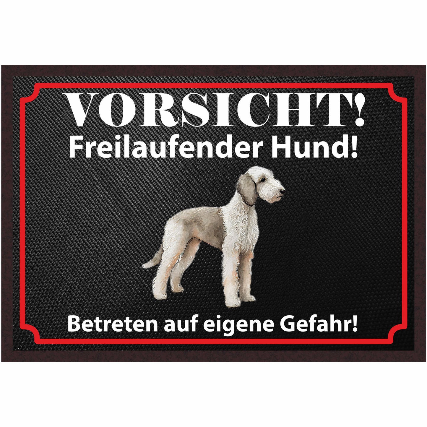 Fussmatte Hund - Bedlington Terrier - 50x35 cm mit lustigem Spruch