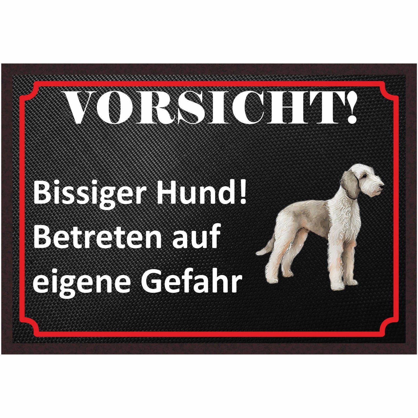 Fussmatte Hund - Bedlington Terrier - 50x35 cm mit lustigem Spruch