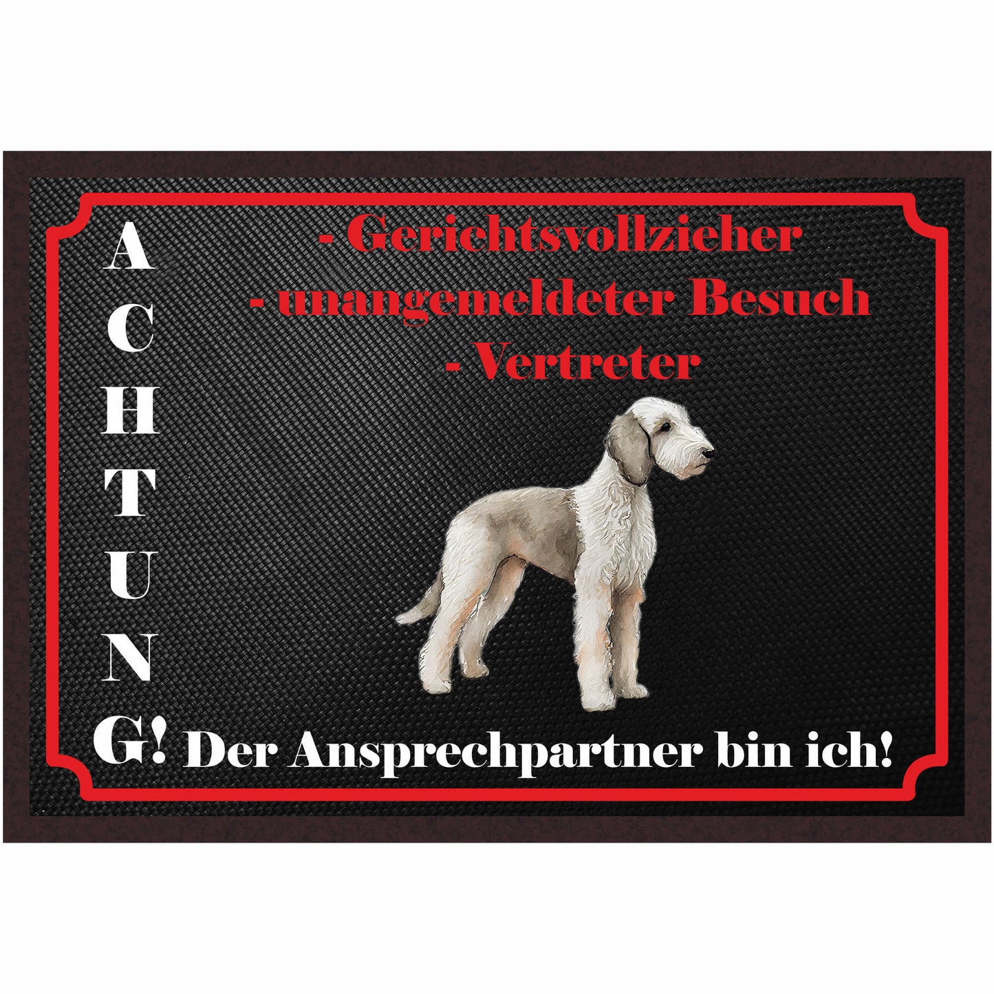 Fussmatte Hund - Bedlington Terrier - 50x35 cm mit lustigem Spruch