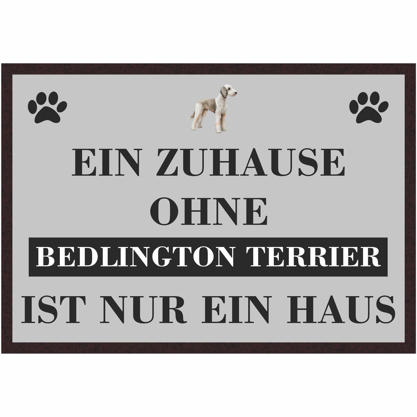 Fussmatte Hund - Bedlington Terrier - 50x35 cm mit lustigem Spruch