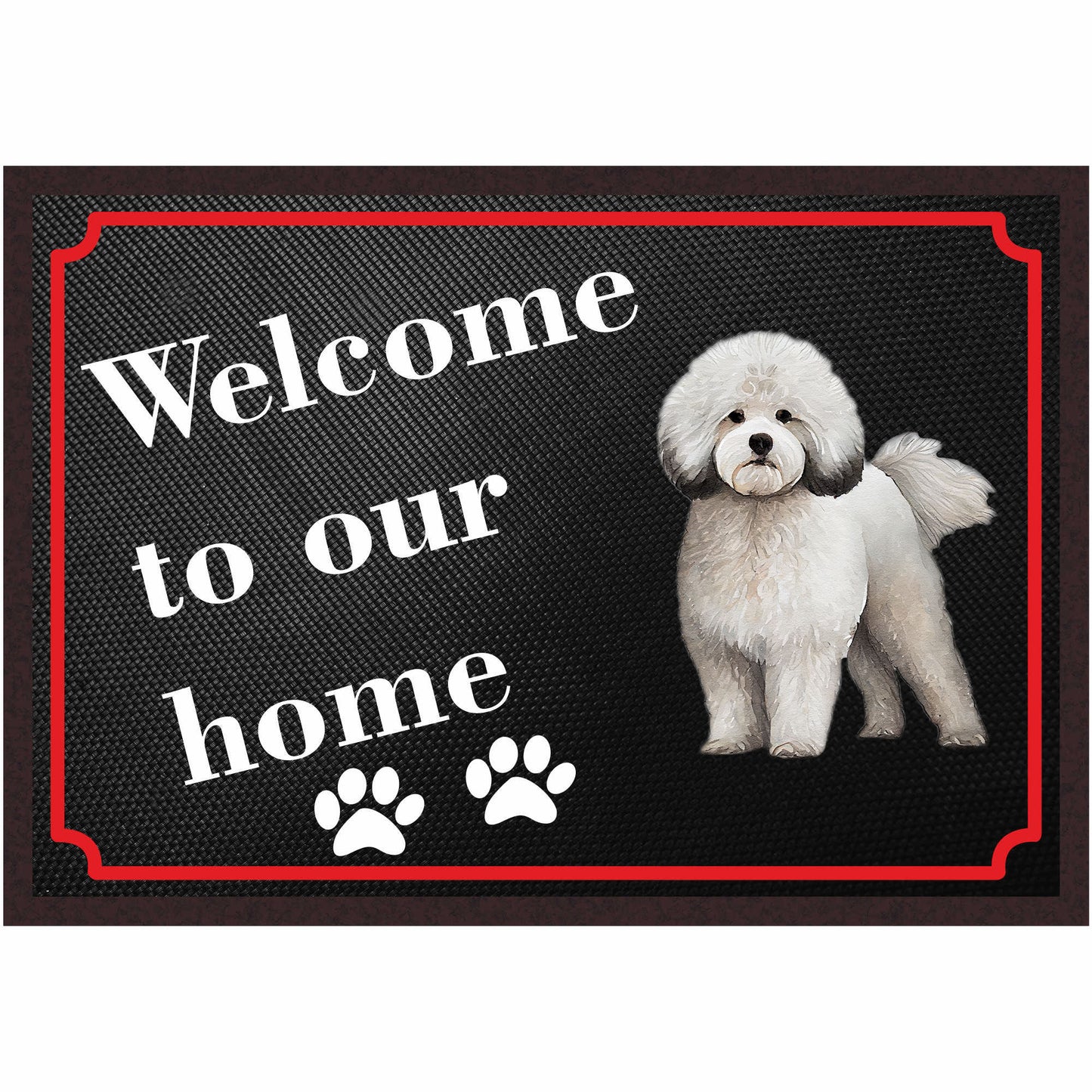 Fussmatte Hund - Bichon Frisé - 50x35 cm mit lustigem Spruch