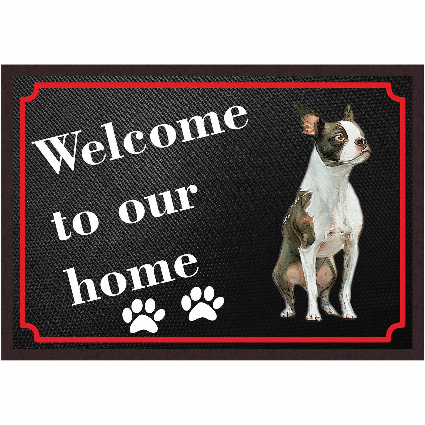 Fussmatte Hund - Boston Terrier - 50x35 cm mit lustigem Spruch