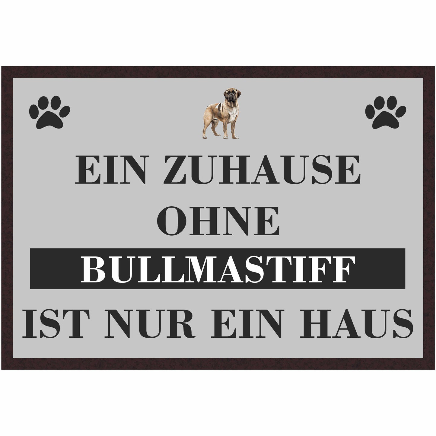 Fussmatte Hund - Bullmastiff - 50x35 cm mit lustigem Spruch