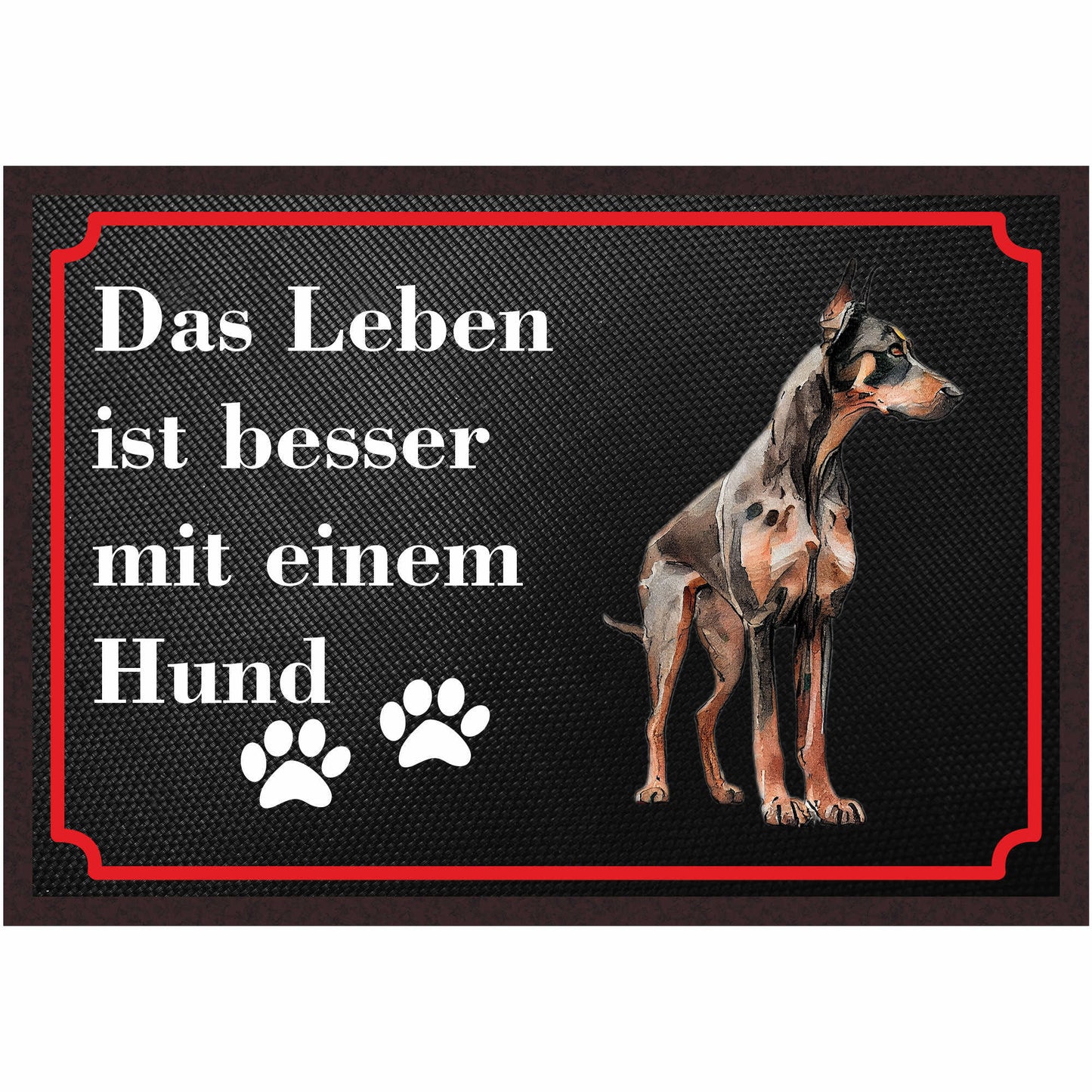 Fussmatte Hund - Dobermann - 50x35 cm mit lustigem Spruch