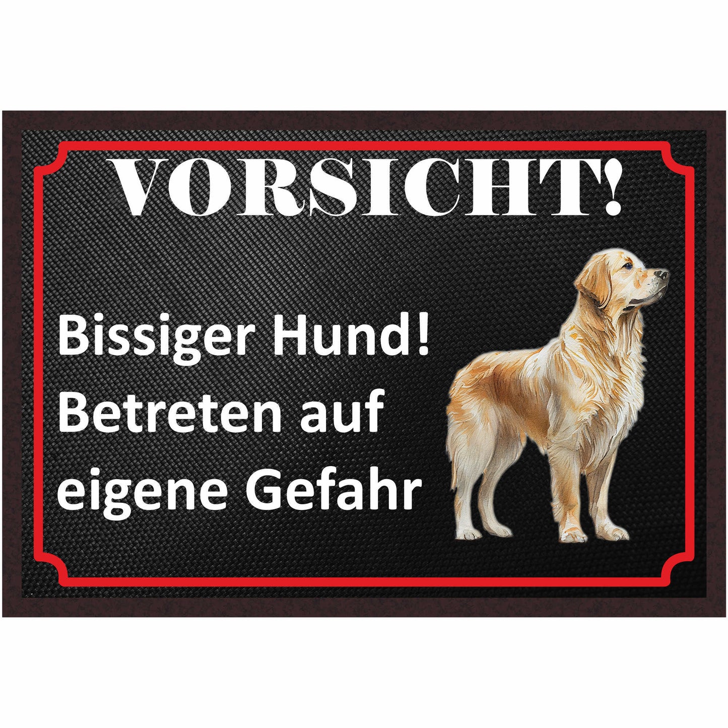 Fussmatte Hund - Golden Retriever - 50x35 cm mit lustigem Spruch