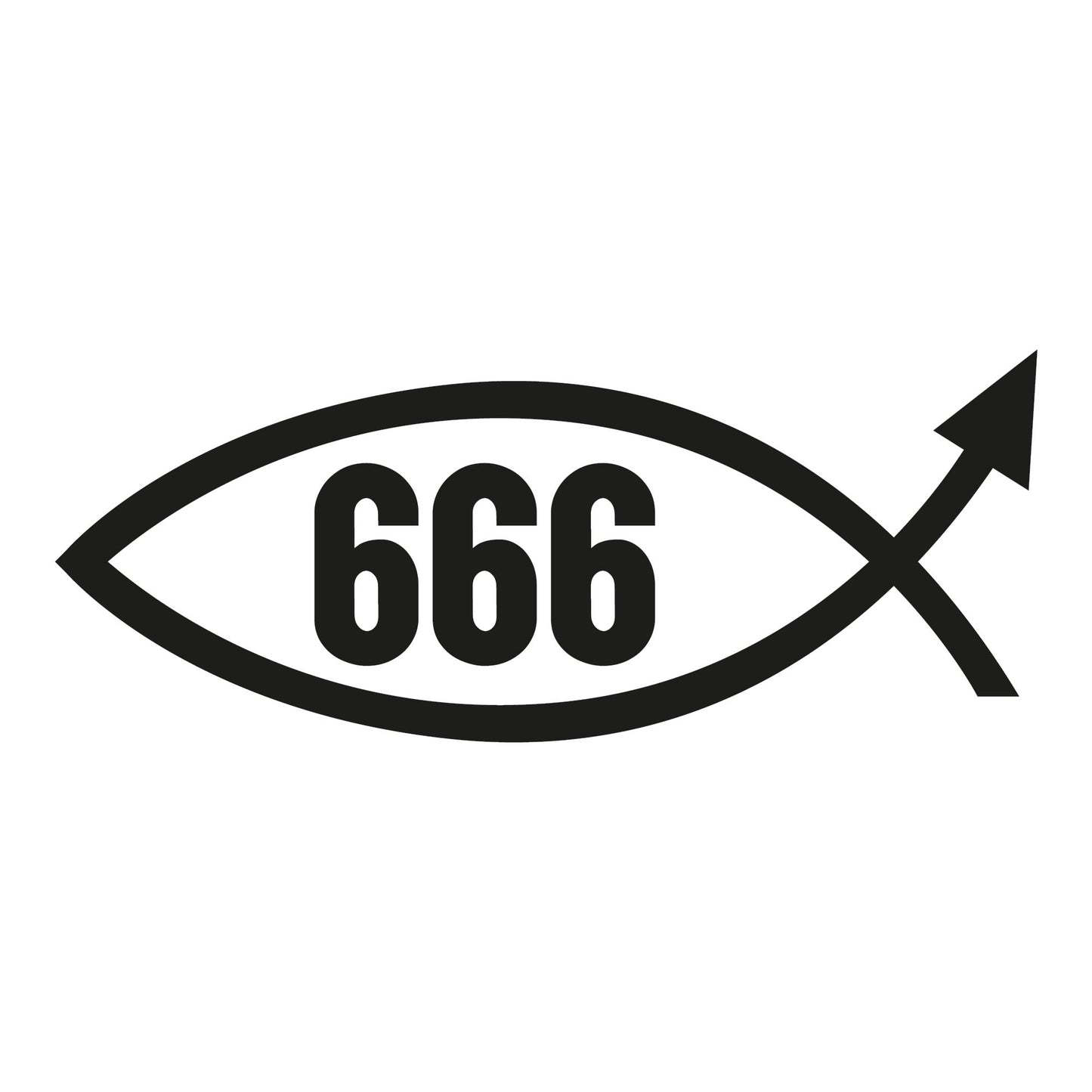 Autoaufkleber - 666 Fisch - 150X60 mm