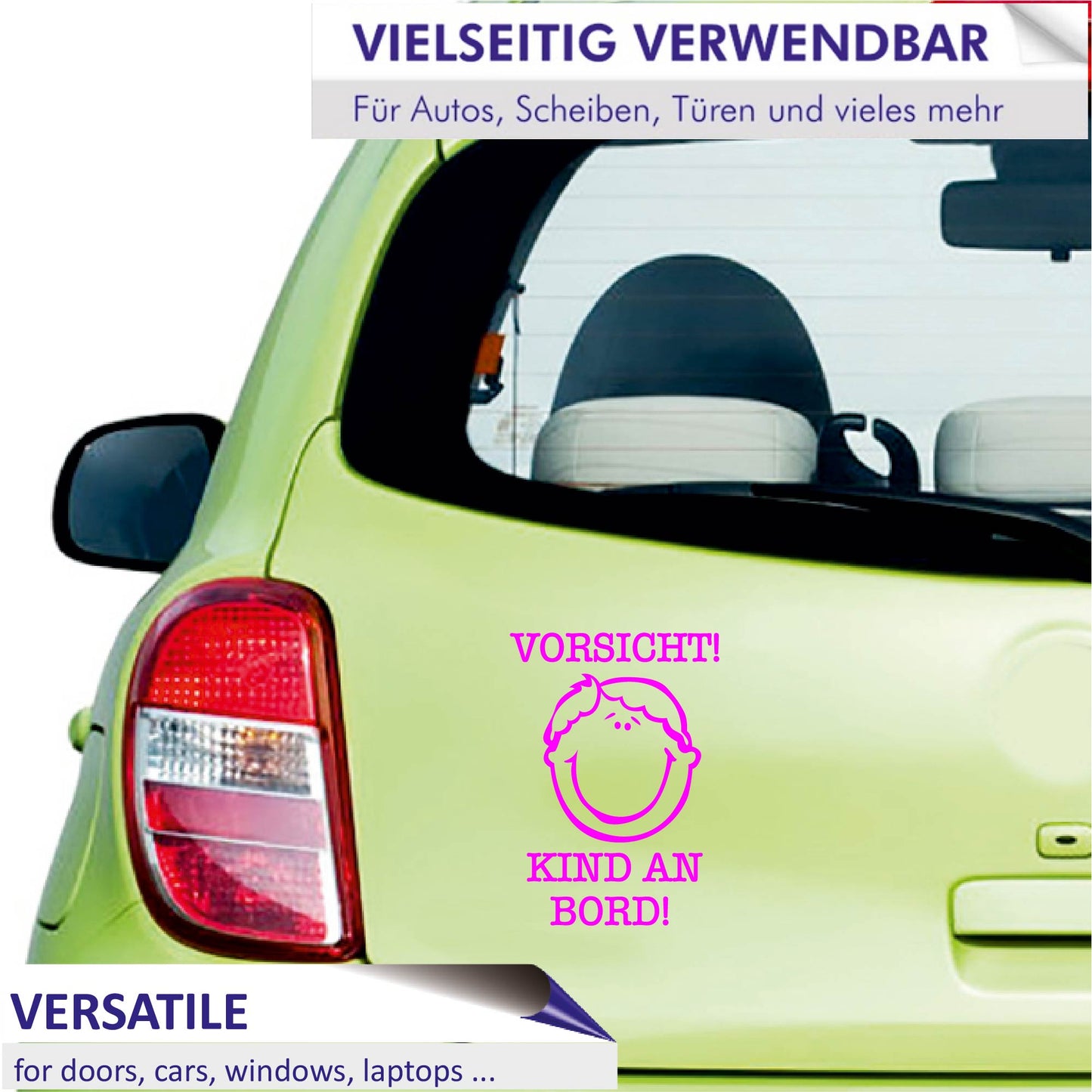 Autoaufkleber - Vorsicht! Kind an Board - 140x100 mm