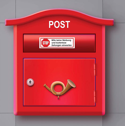 STOP Briefkasten Aufkleber - Keine Werbung! - 70x20 mm FL13