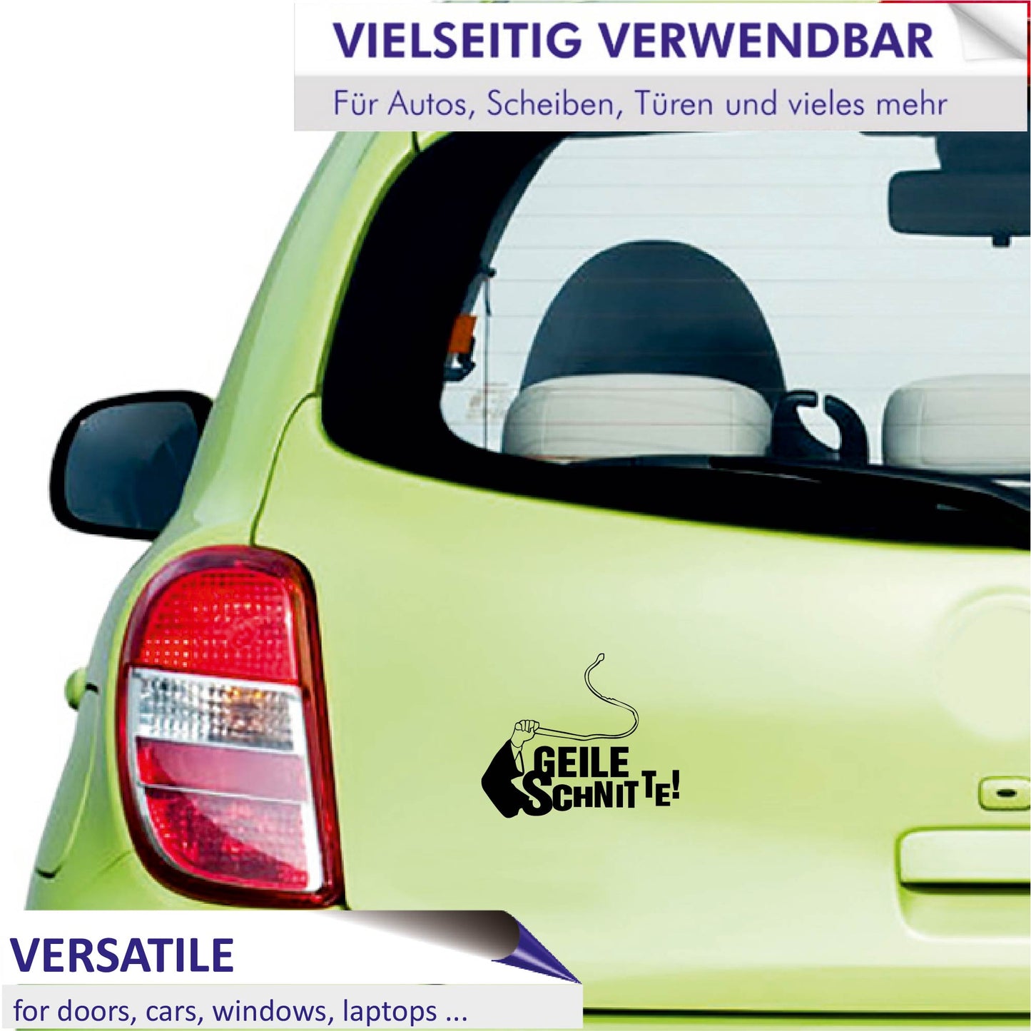 Autoaufkleber - GEILE SCHNITTE! - 120x100mm