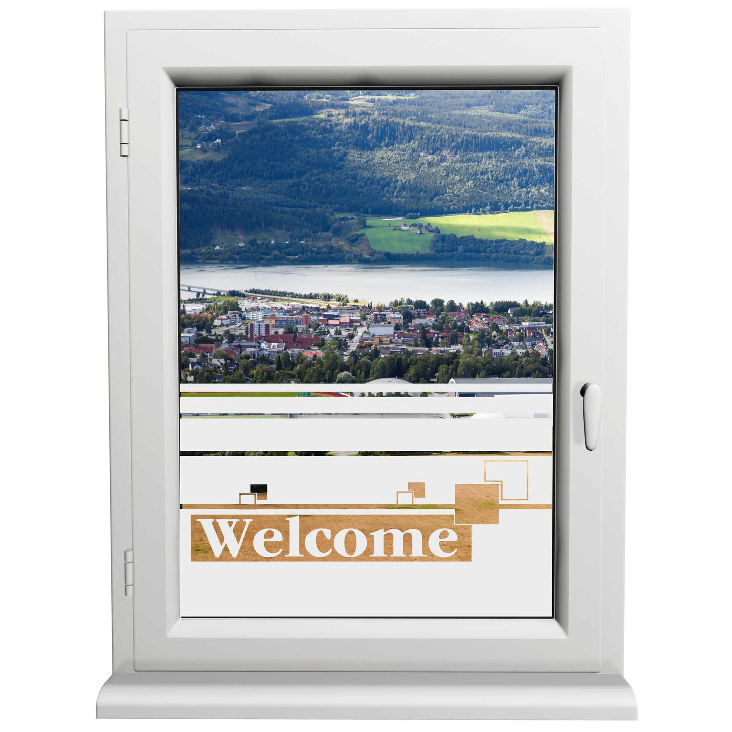 Glasdekorfolie - Welcome - Sonnenschutz H50Line - Sichtschutzfolie