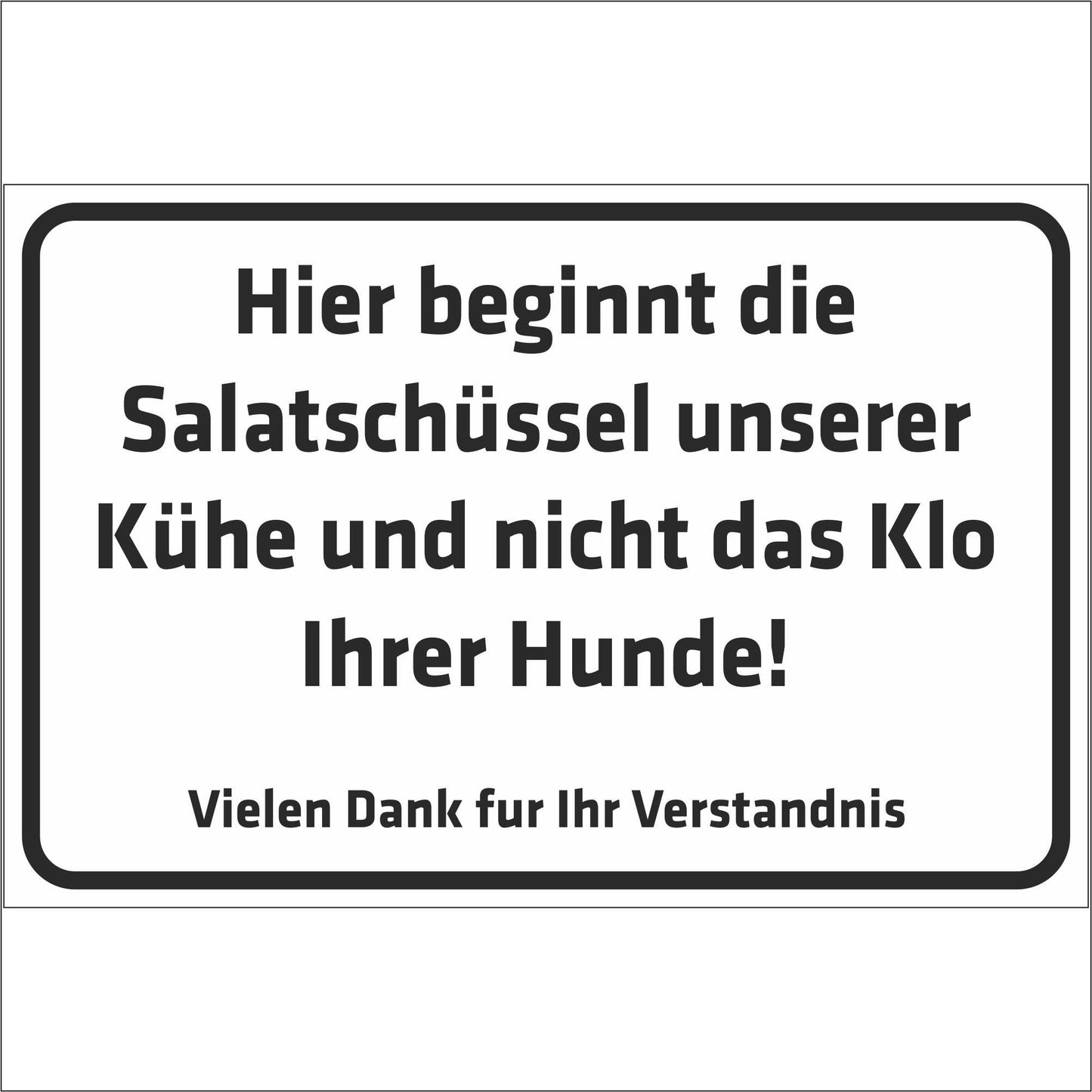 Schild - Hier beginnt die Salatschüssel