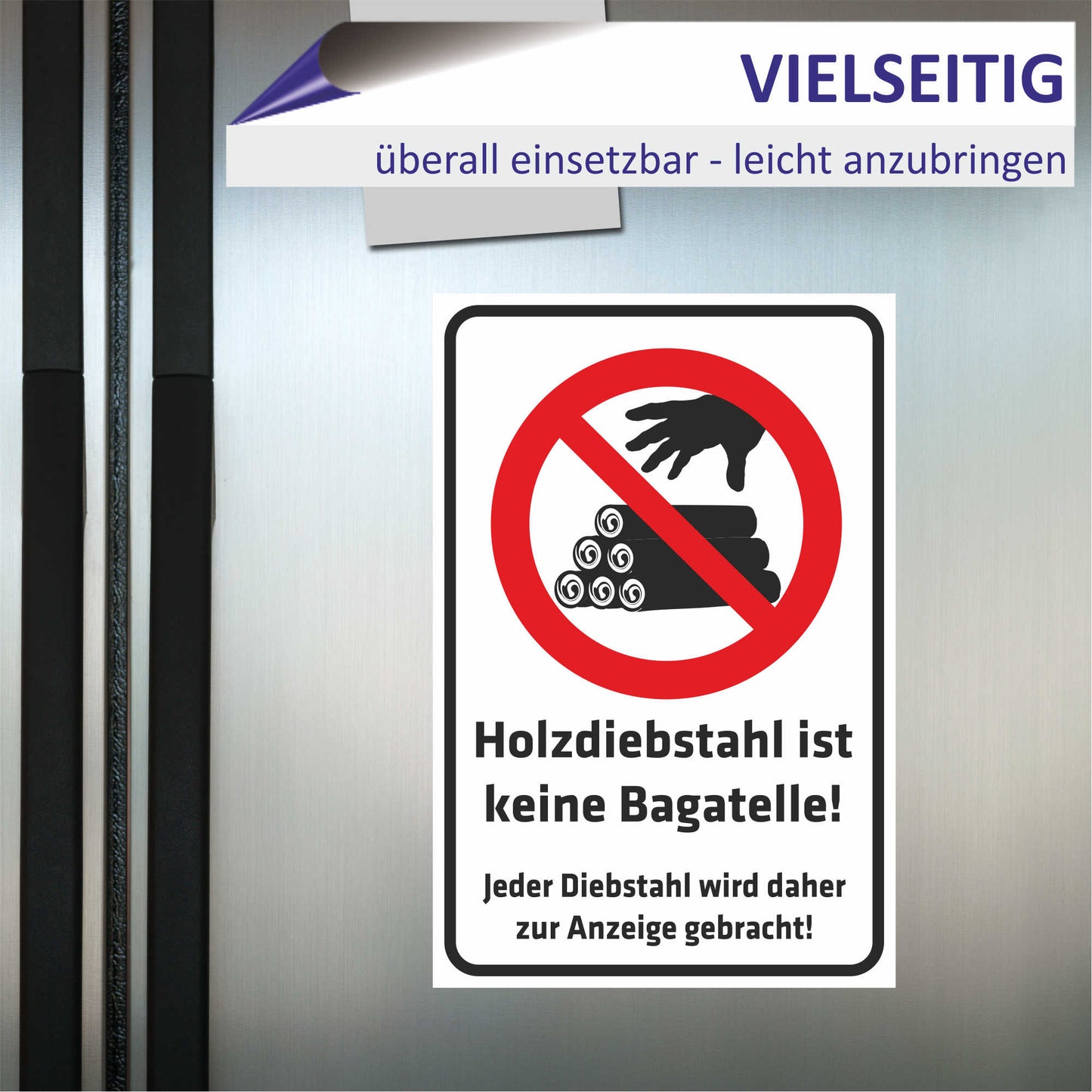 Schild - Holzdiebstahl ist keine Bagatelle