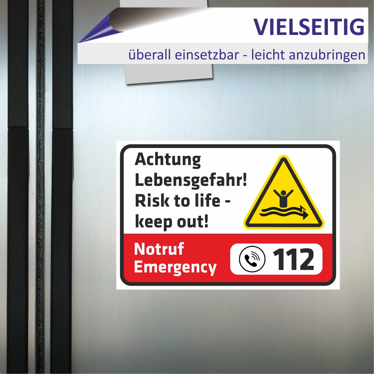 Schild - Verbotsschild - Achtung Lebensgefahr - Risk to life - keep out!