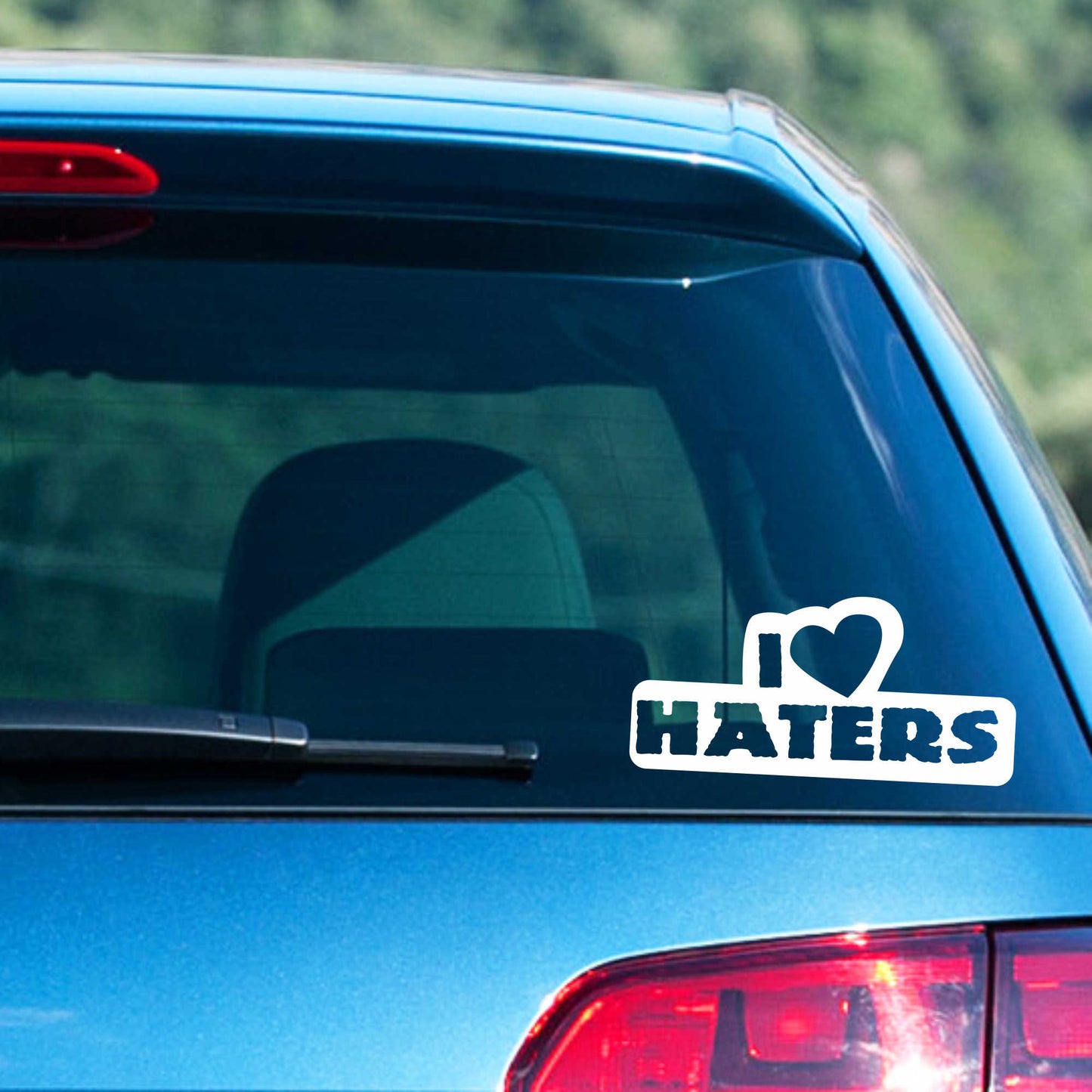 Autoaufkleber - I LOVE HATERS - 160x80 mm