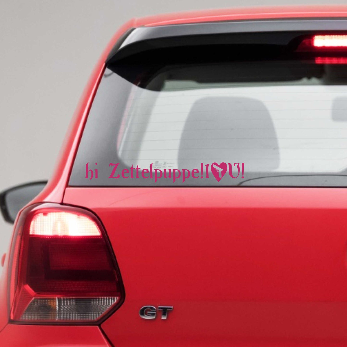 Autoaufkleber - Zettelpuppe! I love you - 210x30 mm