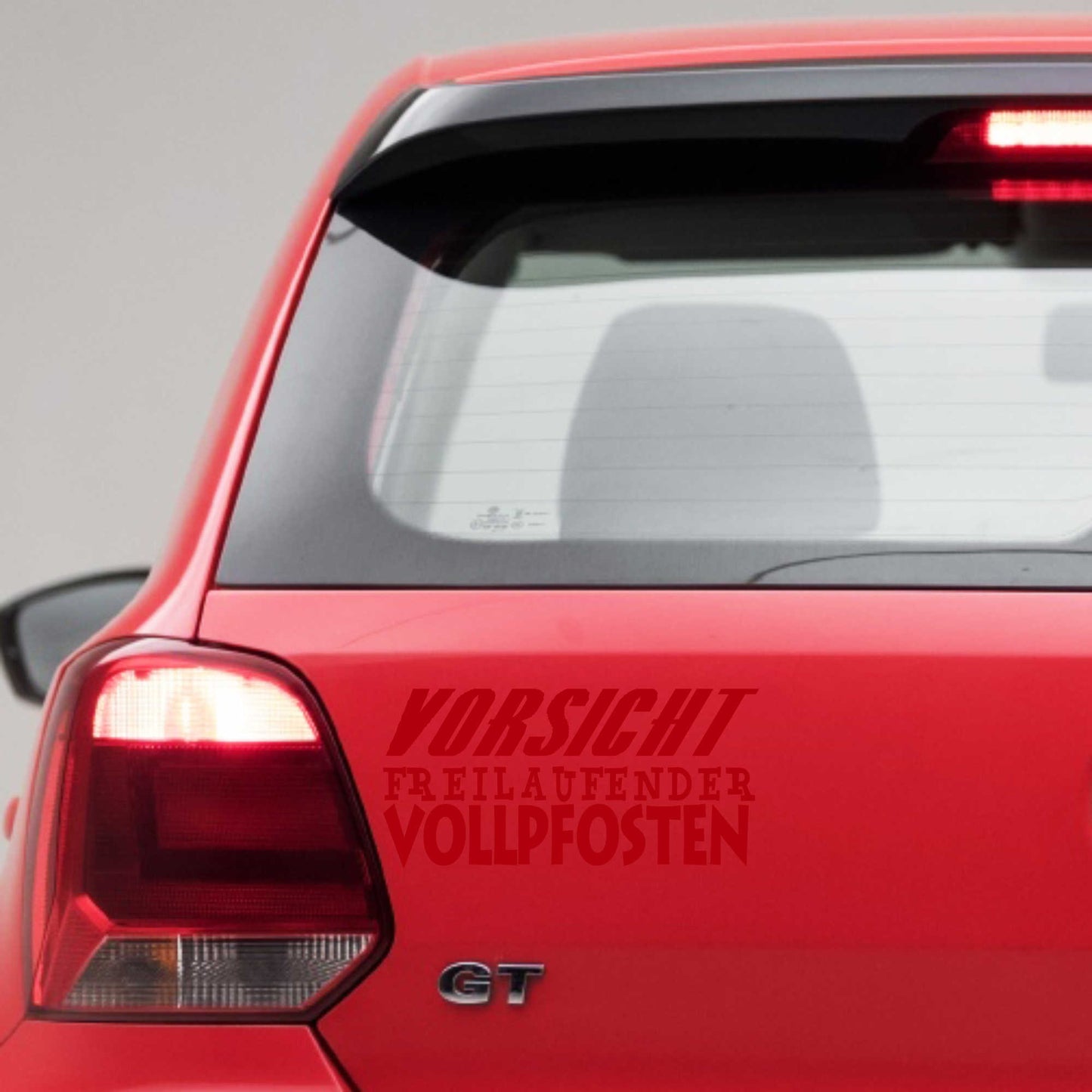 Autoaufkleber - Vorsicht freilaufender Vollpfosten - 210x100 mm