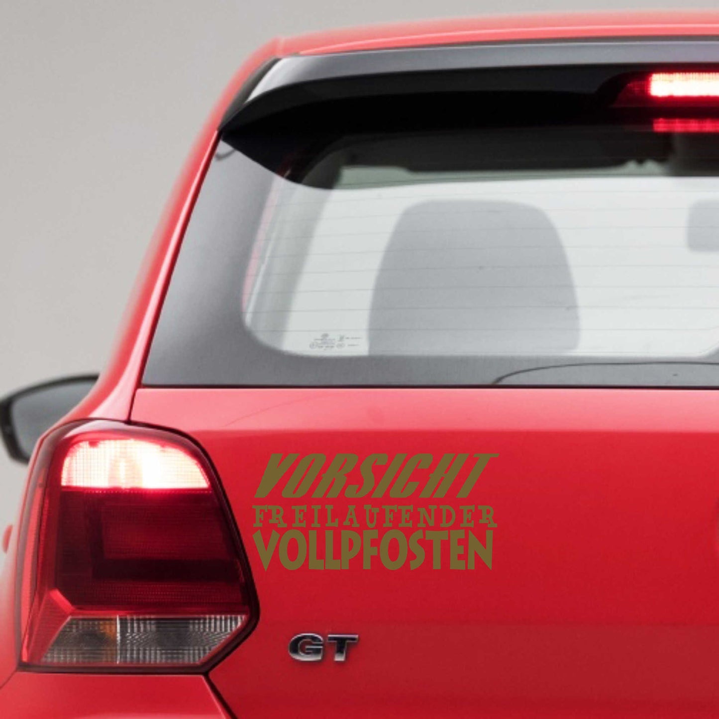 Autoaufkleber - Vorsicht freilaufender Vollpfosten - 210x100 mm