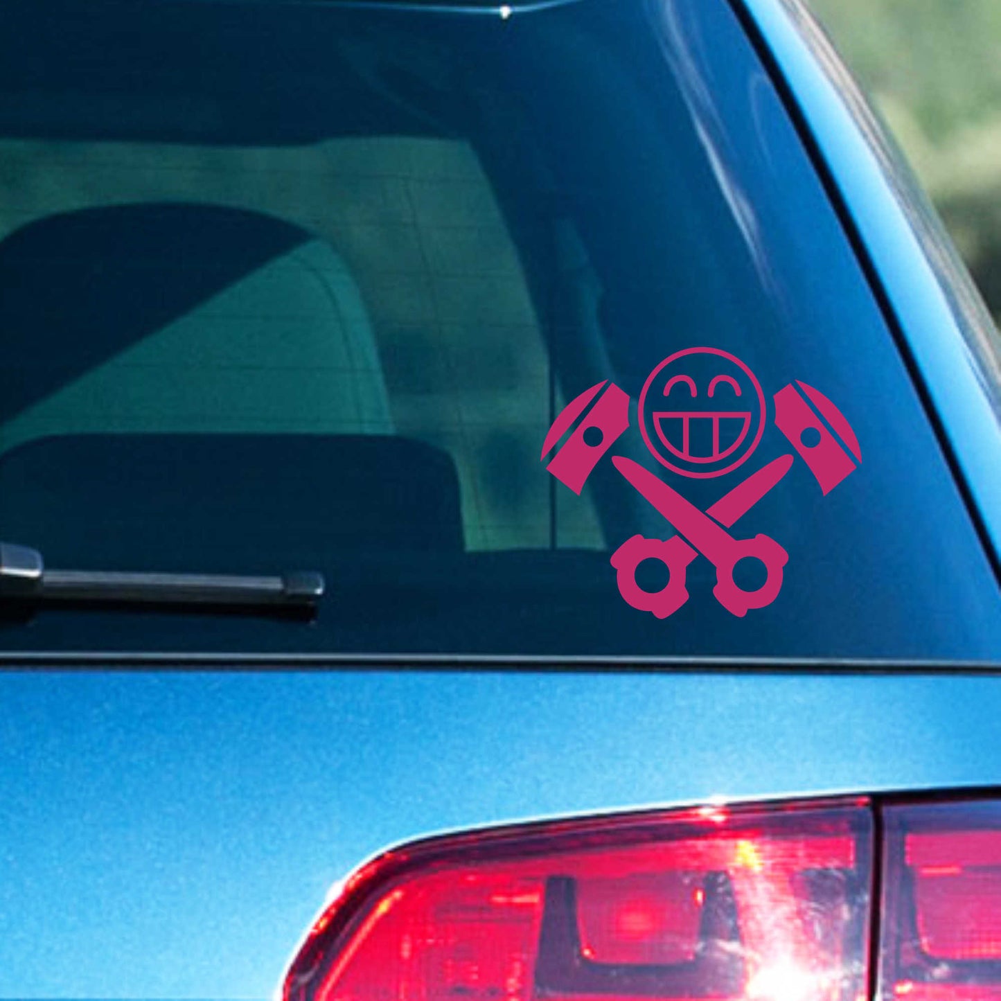 Autoaufkleber - Kolben Skull - 130x110 mm