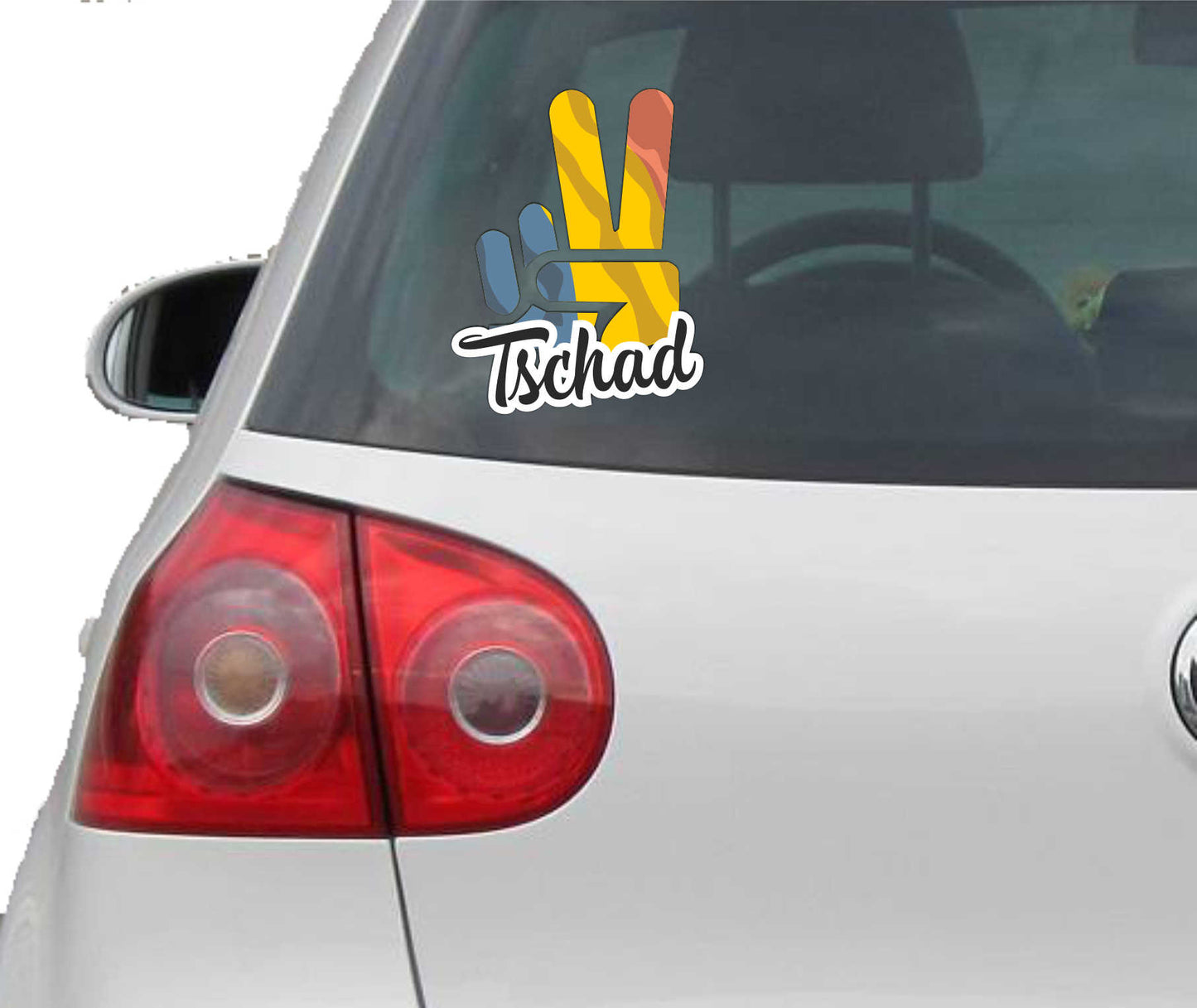 Aufkleber - Autoaufkleber - Tschad - Victory - Sieg - Heckscheibe