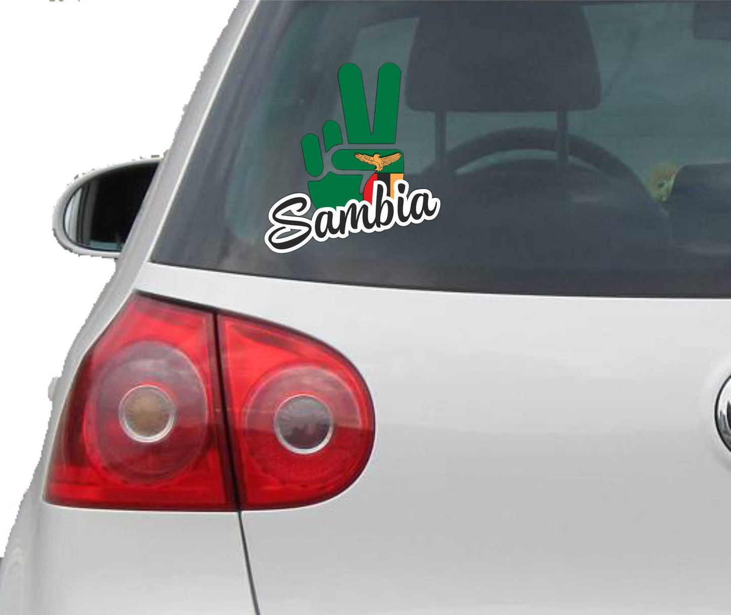 Aufkleber - Autoaufkleber - Sambia - Victory - Sieg - Heckscheibe